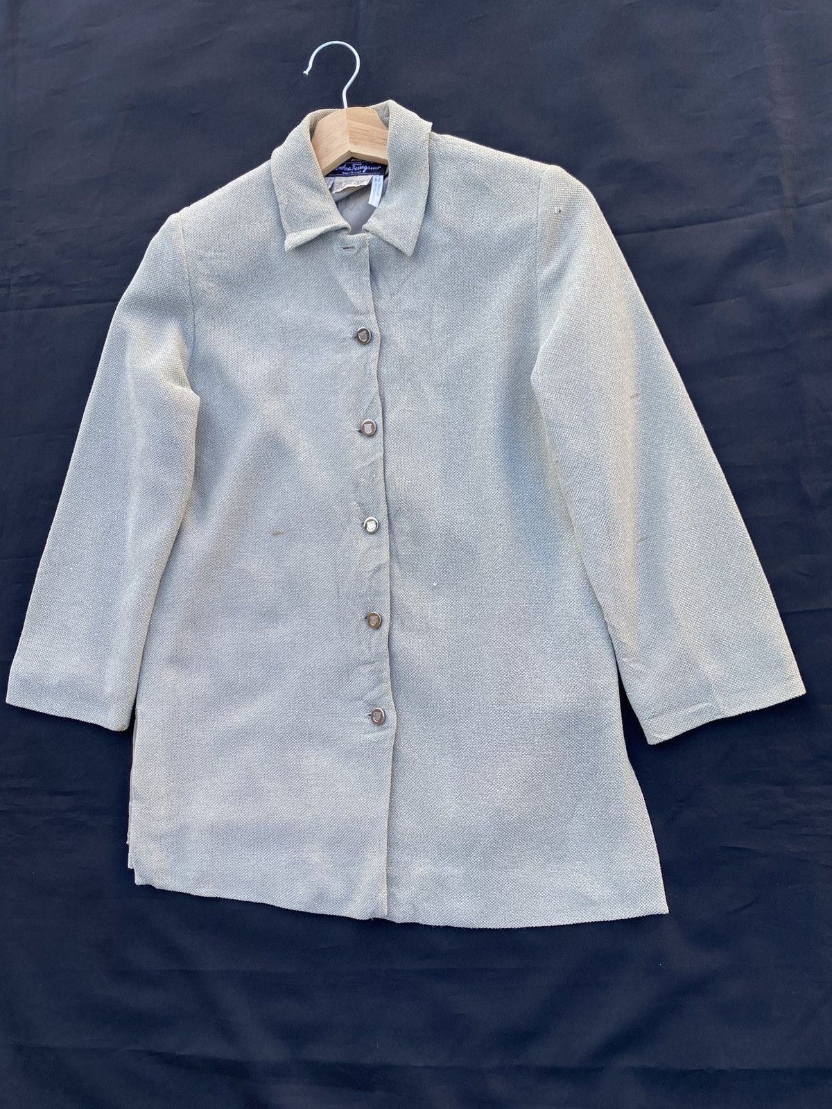 Salvatore Ferragamo Vintage 90s Salvatore Ferragamo Classic Collar Wool Coat Size 34R - 3 Thumbnail