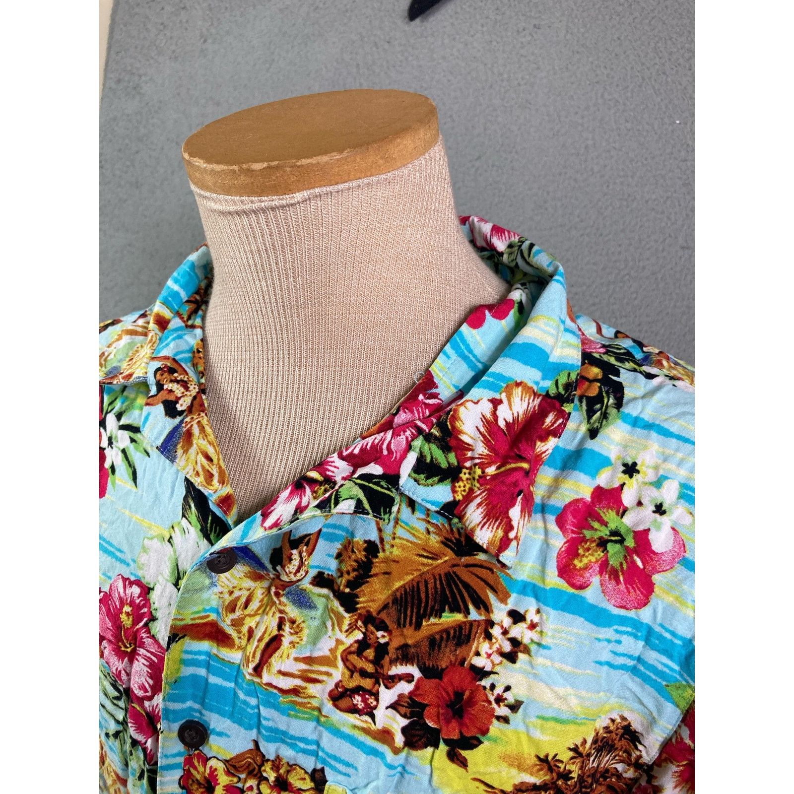George Hawaiian Shirt Rayon Mens Button Floral Sz XL Short Sleeve Size US XL / EU 56 / 4 - 9 Thumbnail