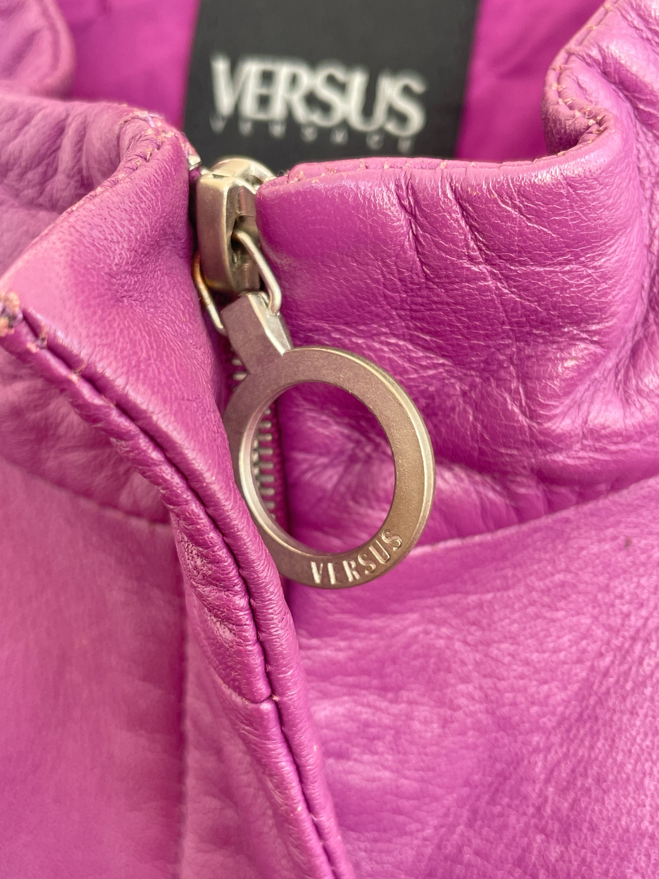 Versace purple leather jacket Size M / US 6-8 / IT 42-44 - 5 Thumbnail