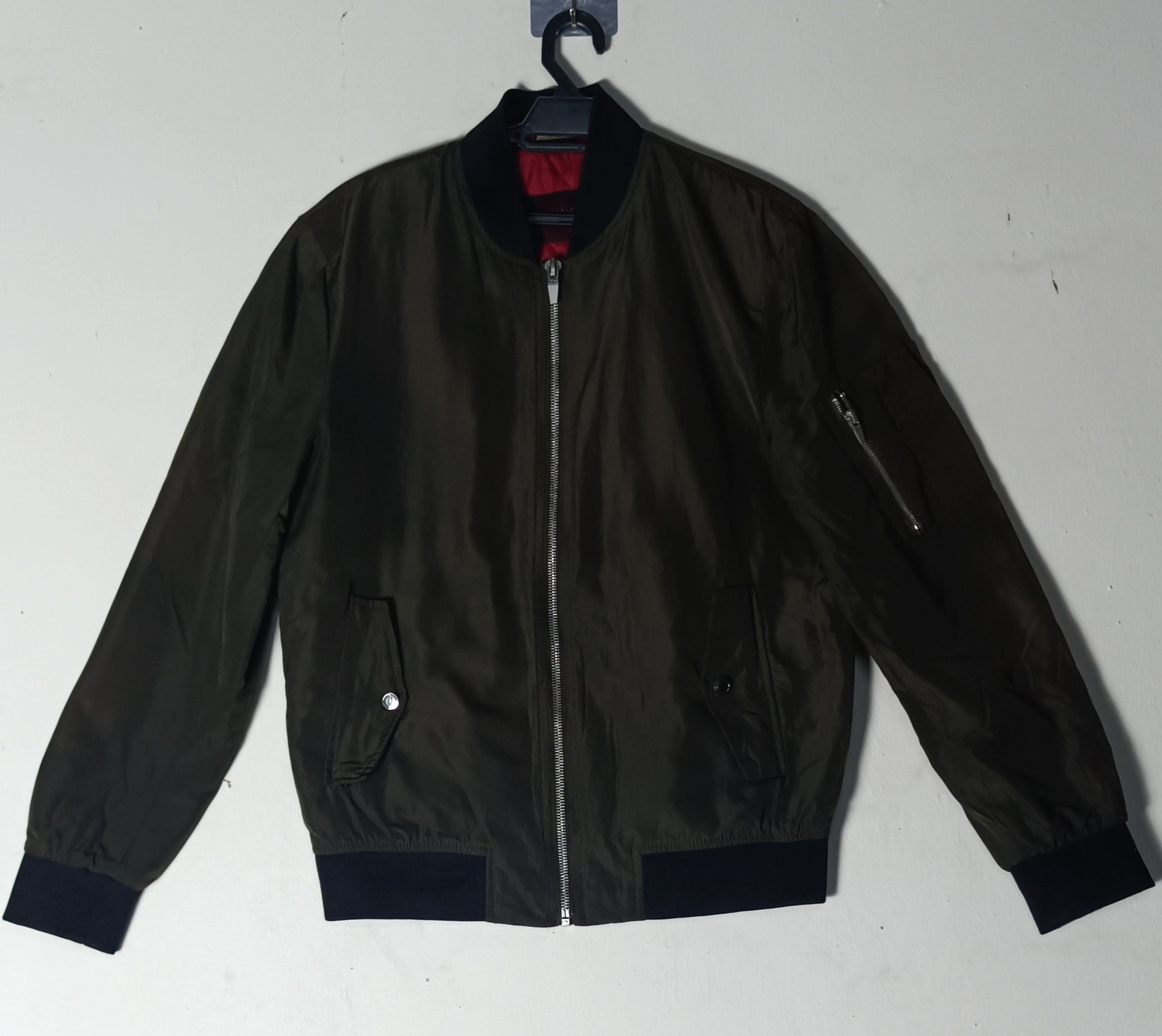 Designer × Zara Zara Men Olive Green Bombers Jacket Size US M / EU 48-50 / 2 - 1 Thumbnail