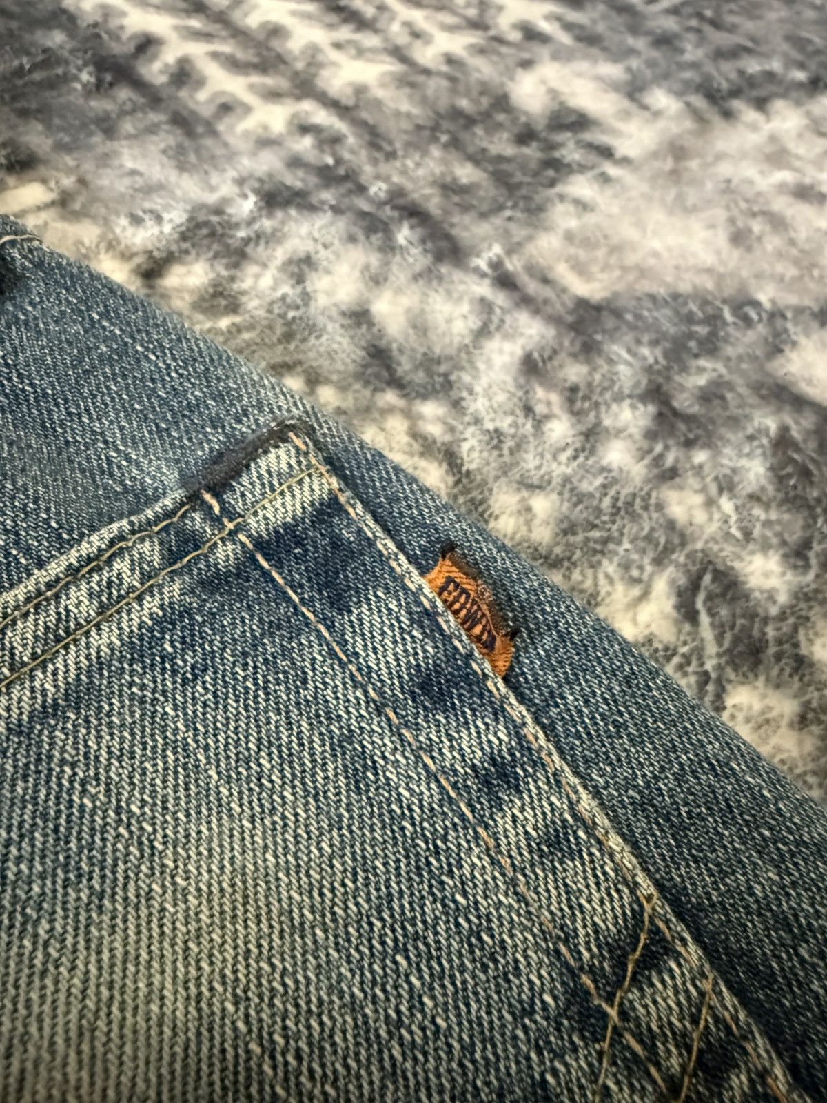 Japanese Brand EDWIN 505 Muddy Wash Selvedge Jeans Straight Loose Size US 32 / EU 48 - 19 Thumbnail