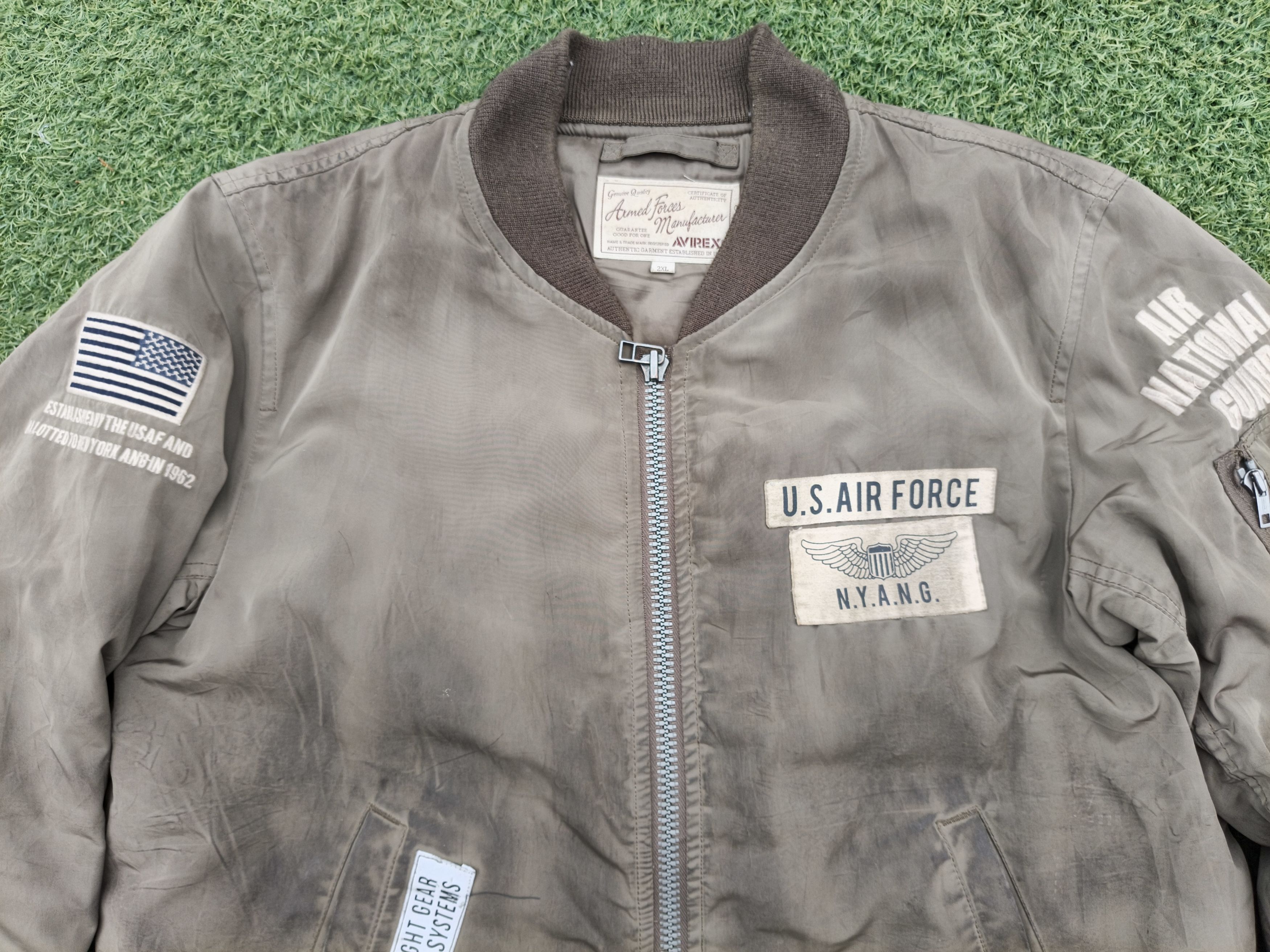 Avirex Avirex NYANG US Air Force Distressed Bomber Jacket Size US XXL / EU 58 / 5 - 3 Thumbnail