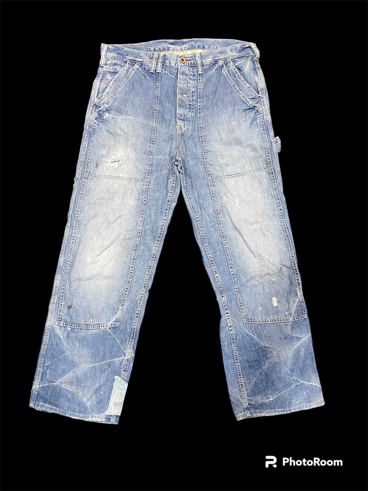 ANACHRONORM SUPER DESTROYED BAAGY PANTS ANACHRONORM DOUBLE KNEE DESIGN Size US 36 / EU 52 - 1 Thumbnail