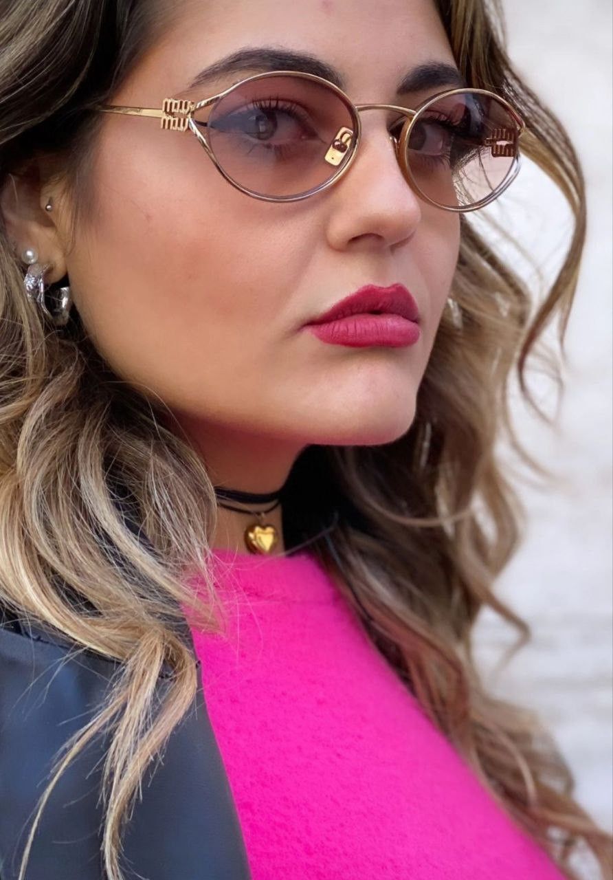 Miu Miu NEW Miu Miu MU52YS 5AK06S LOGO Oval Unisex Sunglasses Size ONE SIZE - 15 Thumbnail