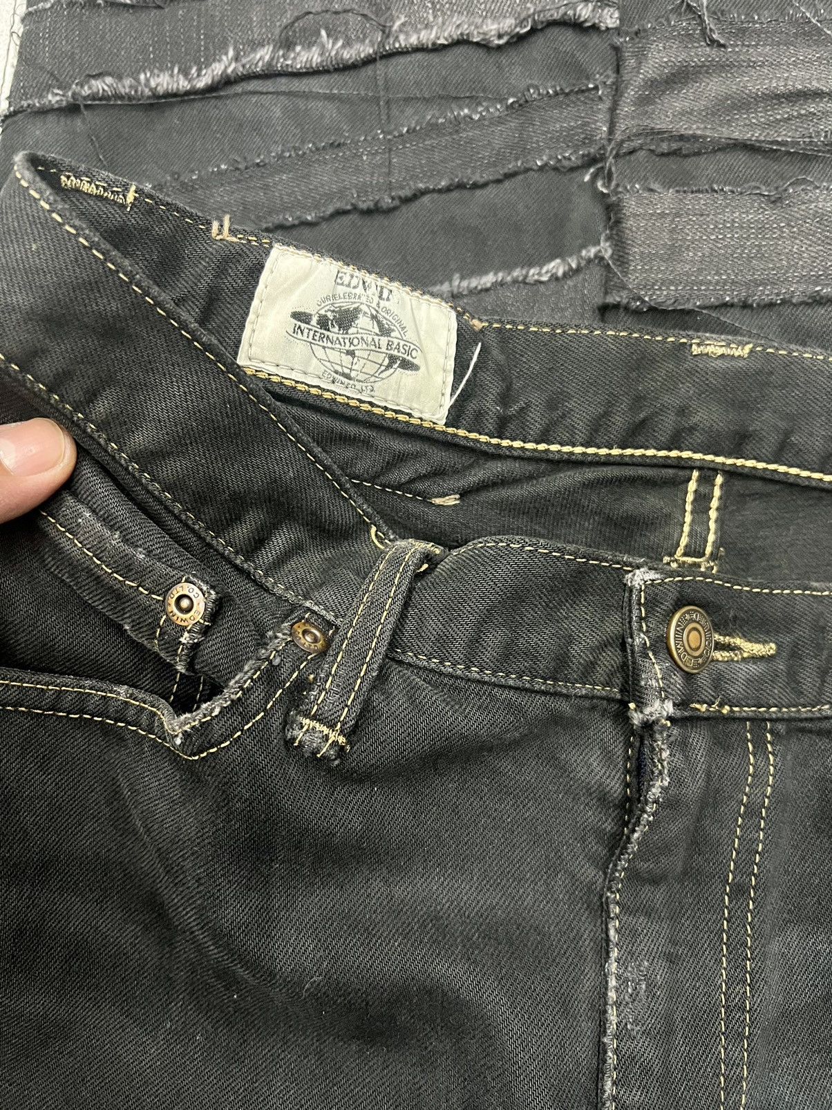 Beauty Beast × Edwin × If Six Was Nine VINTAGE EDWIN SUPERBLACK RECONSTRUCTED HAGI Size US 30 / EU 46 - 10 Thumbnail