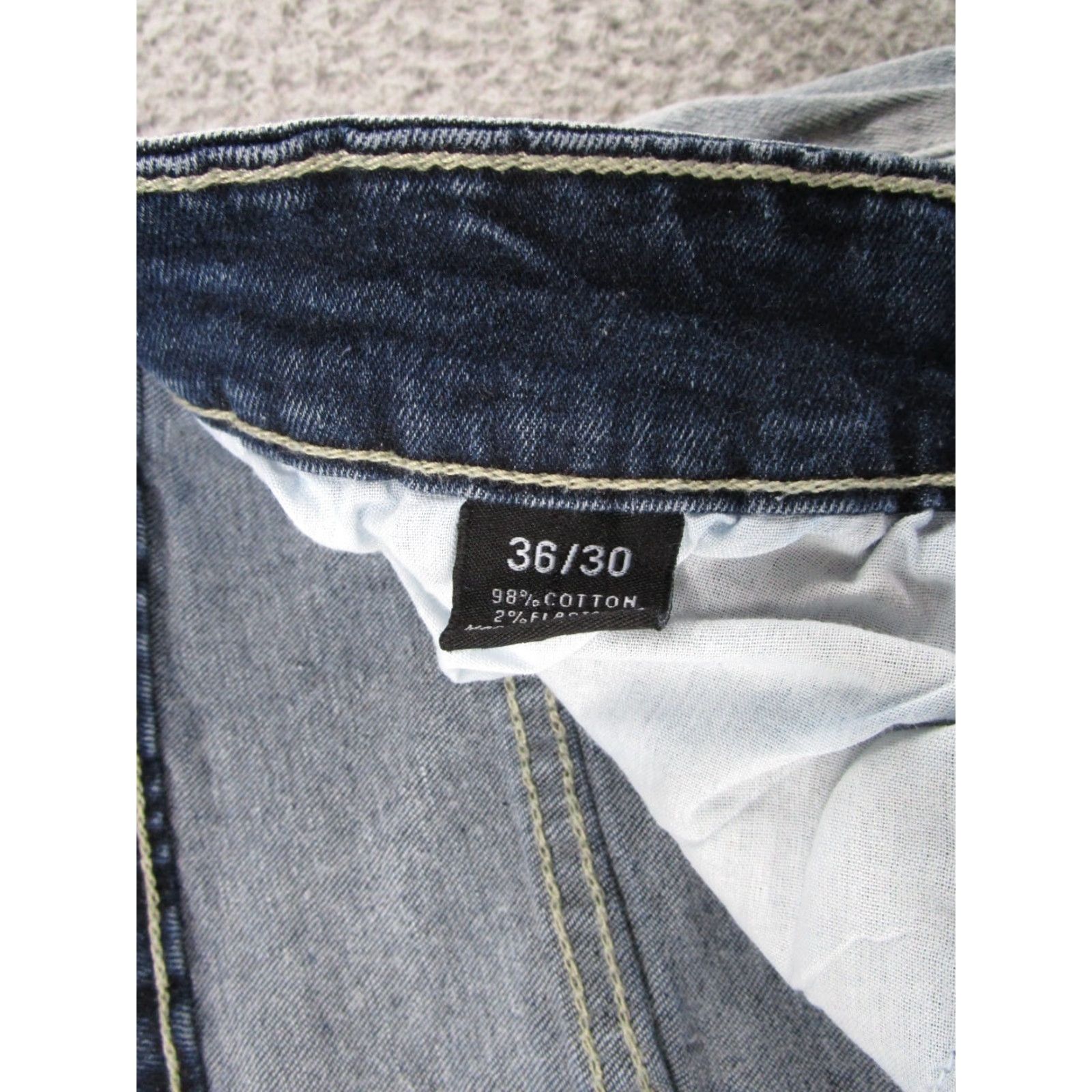 Vintage Copper Rivet Jeans Mens Slim Straight Distressed 36x30 5-Pocket Denim Blue Cotton Spandex Cardi? Size US 36 / EU 52 - 5 Thumbnail