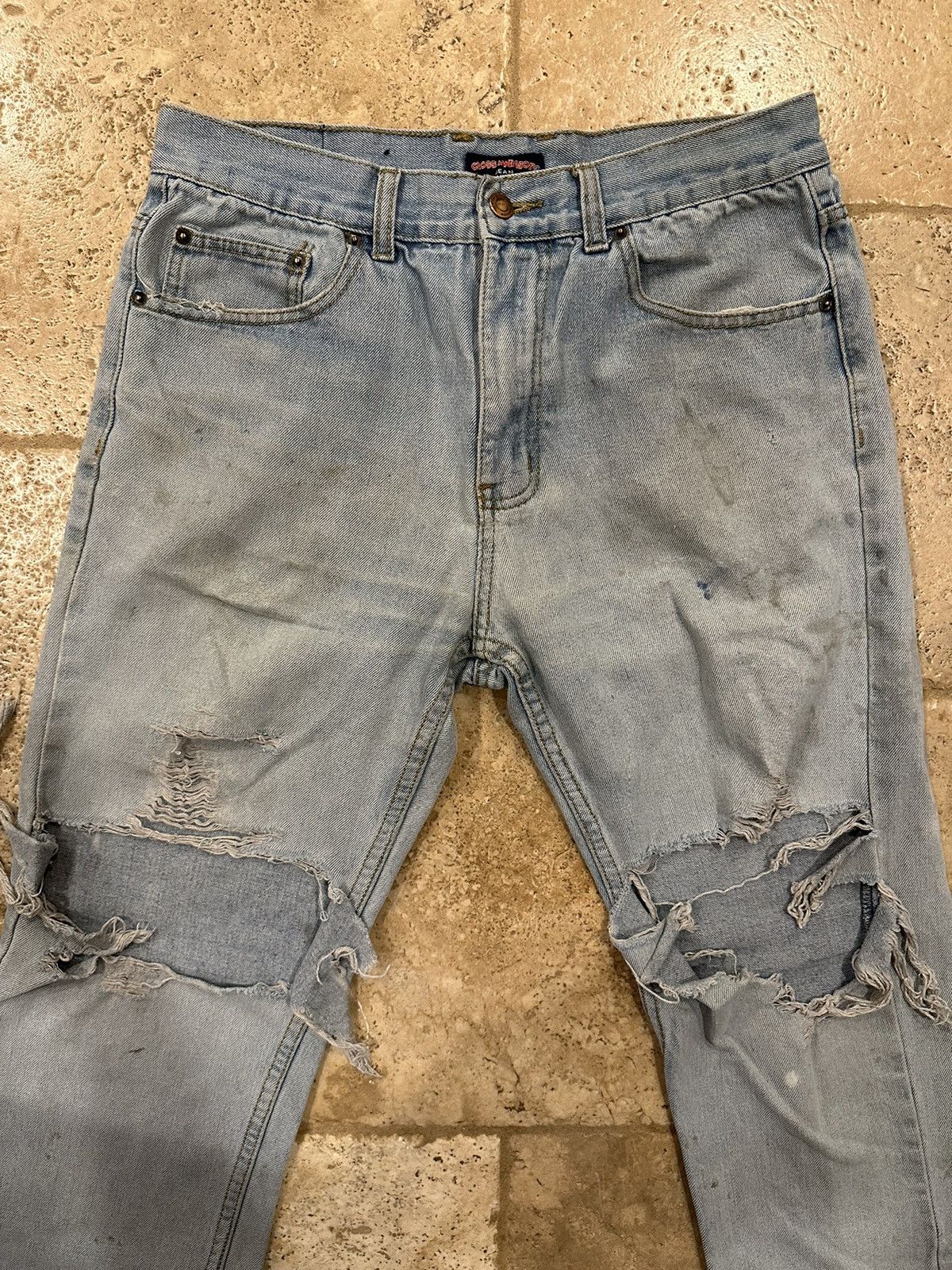 Vintage Vintage Cross & Winsor Blue Blowout Distressed Denim Size US 32 / EU 48 - 5 Thumbnail
