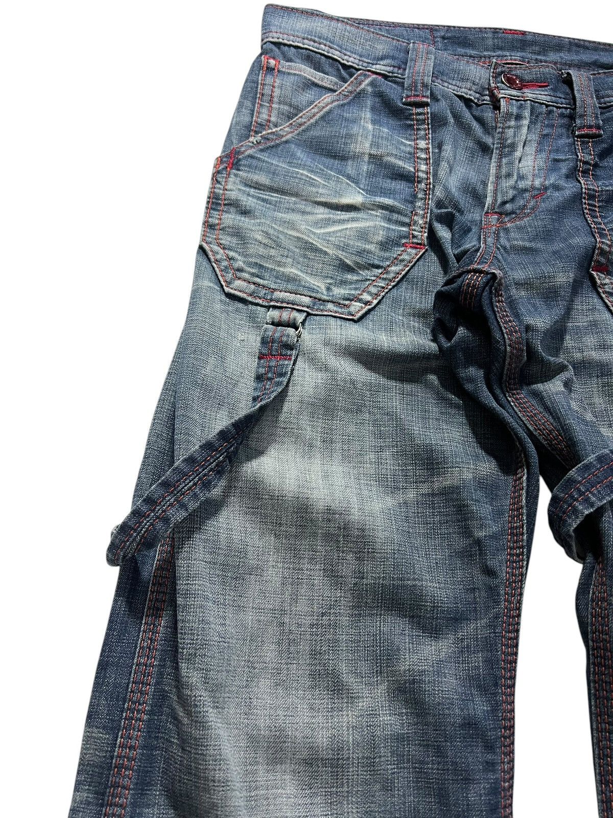 Edwin 💥Flare💥Vintage Edwin 503 Blue Trip Distress Jeans Size US 31 - 5 Thumbnail