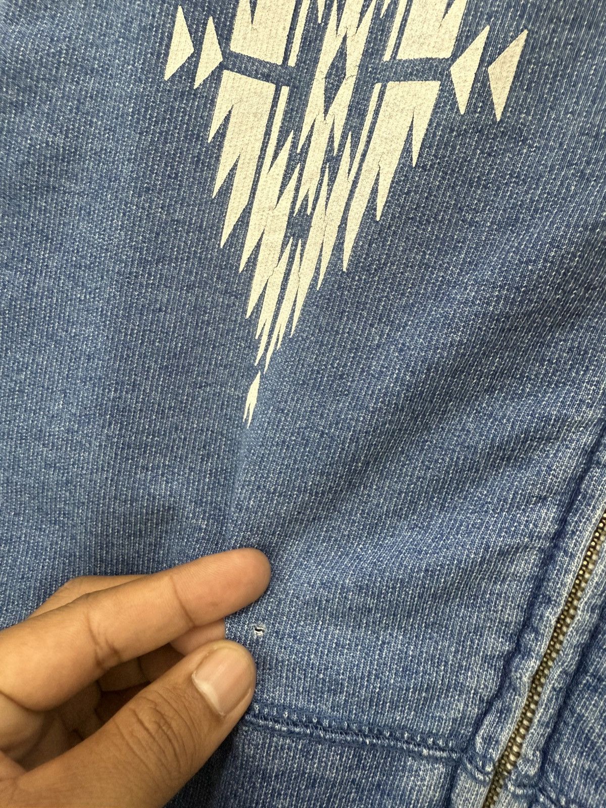 Native 🔥 Rodeo Crown Japan indigo Blue Navajo Sweat Hoodie -L Size L / US 10 / IT 46 - 5 Thumbnail