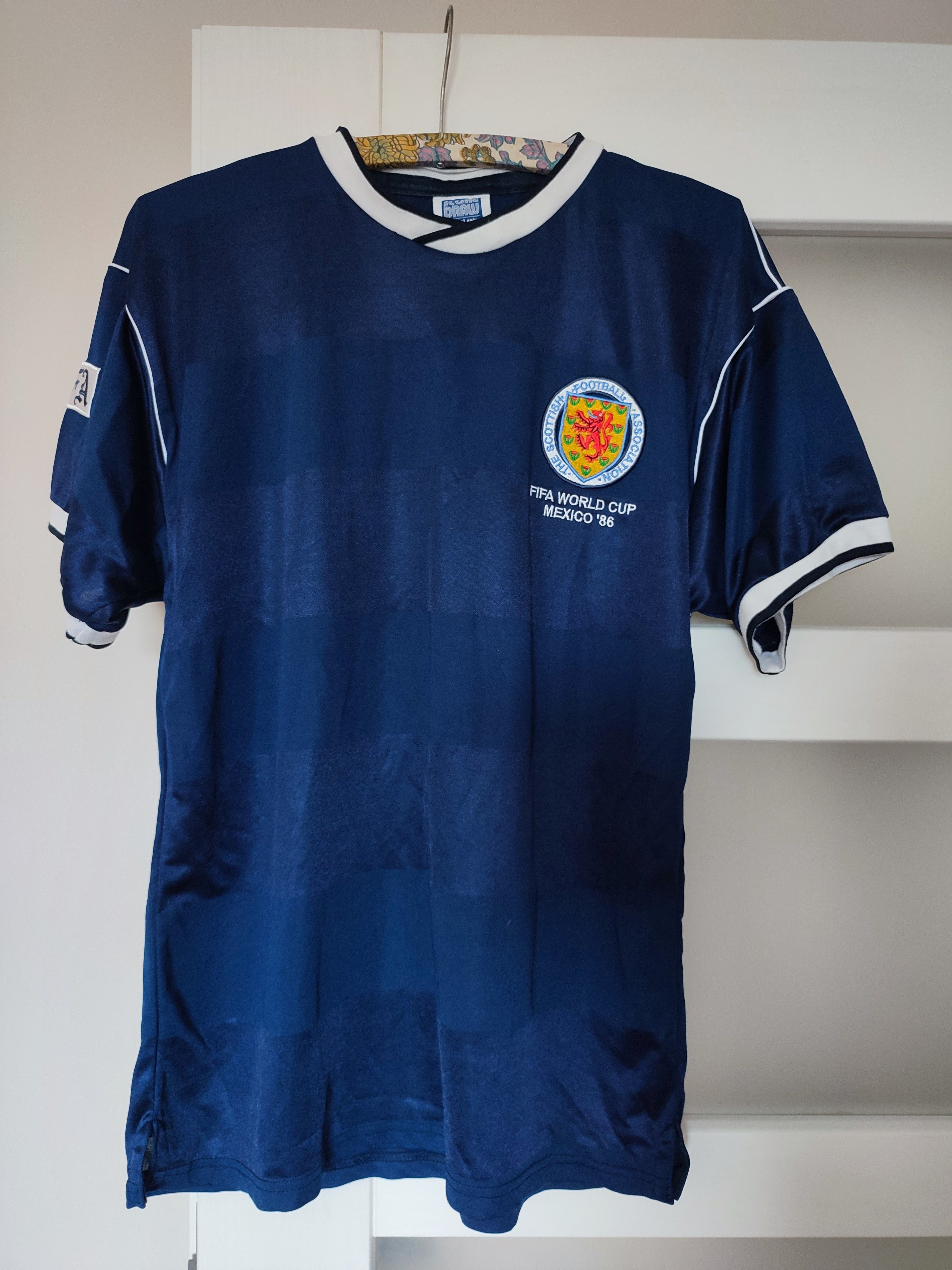Vintage Scotland Mexico 86 FIFA World Cup Score Draw Soccer Jersey Size US M / EU 48-50 / 2 - 1 Thumbnail
