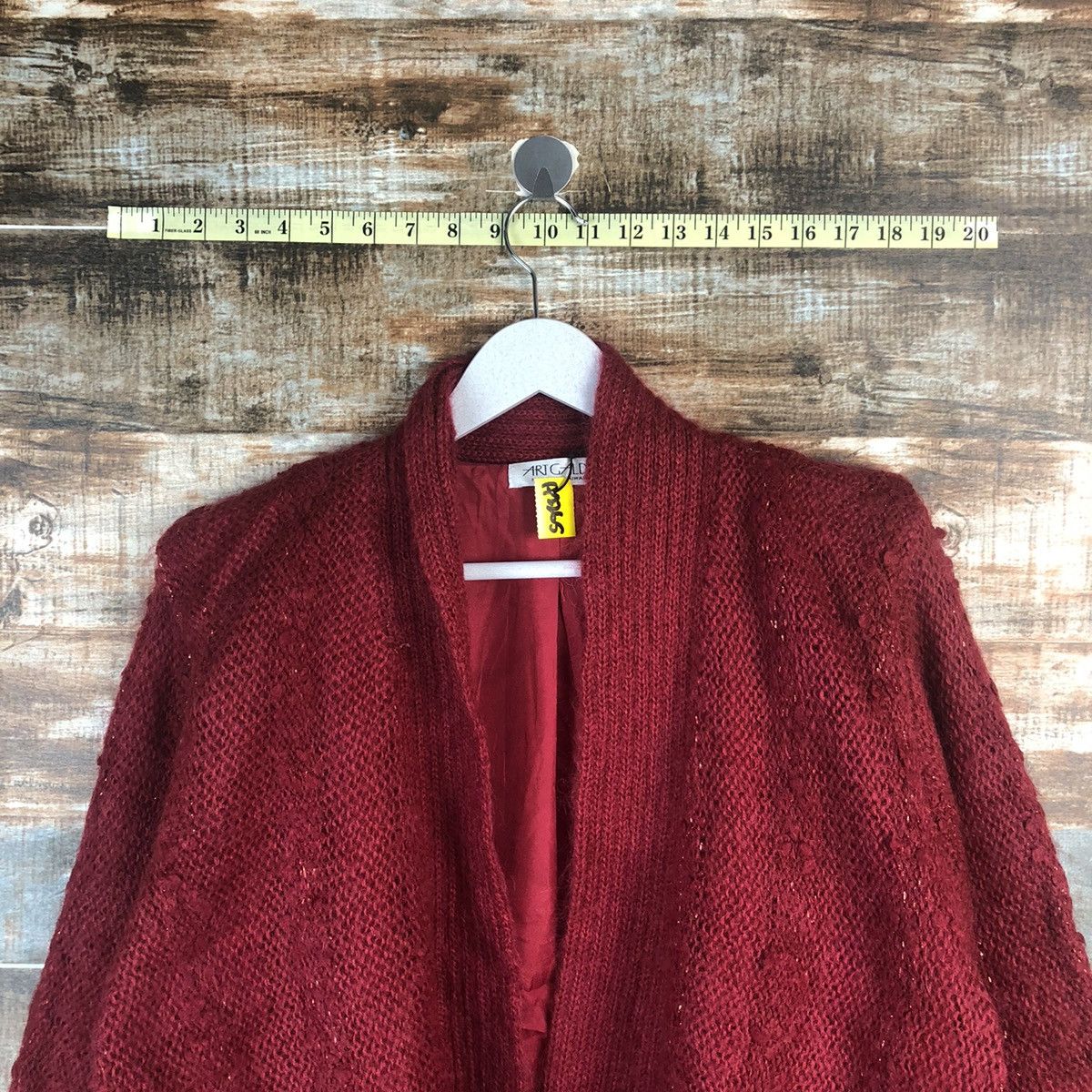 Homespun Knitwear Art Galde Red vintage Cardigan mohair Knitwear #A2265 Size XL / US 12-14 / IT 48-50 - 4 Thumbnail