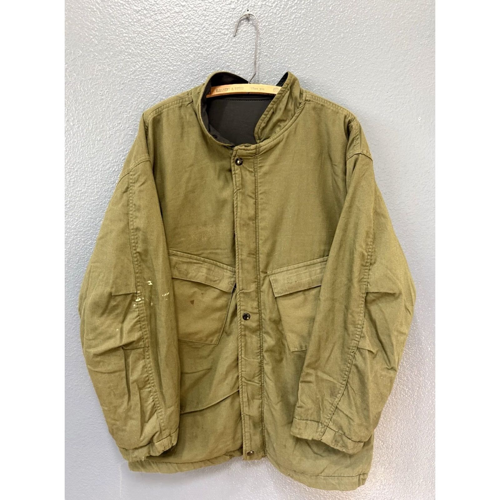 Olive VINTAGE US Army Jacket Large Olive Green Chemical 70’s Men’s Size US L / EU 52-54 / 3 - 4 Thumbnail