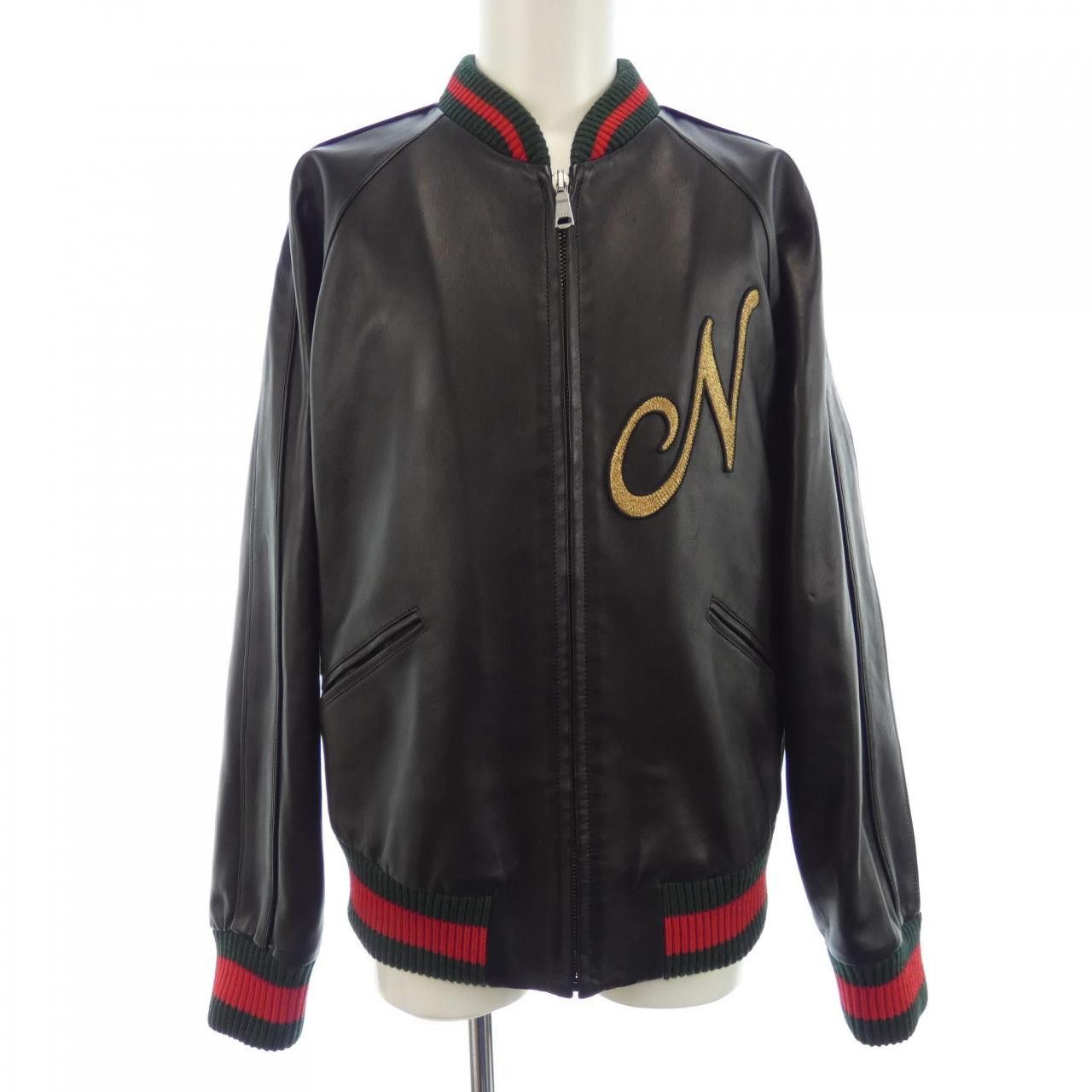 Gucci Gucci Gucci 516034 XG550 Leather Jacket Leather Outerwear 516034XG550 DUTY FREE for USA Size ONE SIZE - 1 Thumbnail
