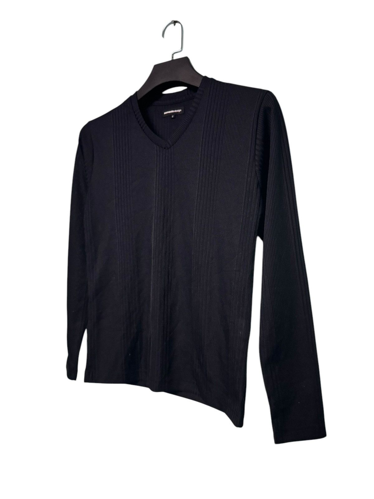 If Six Was Nine PUNK GOTHIC SEMANTIC DESIGN PLAIN V-NECK MESH KNIT L/S SHIRT Size US S / EU 44-46 / 1 - 2 Thumbnail