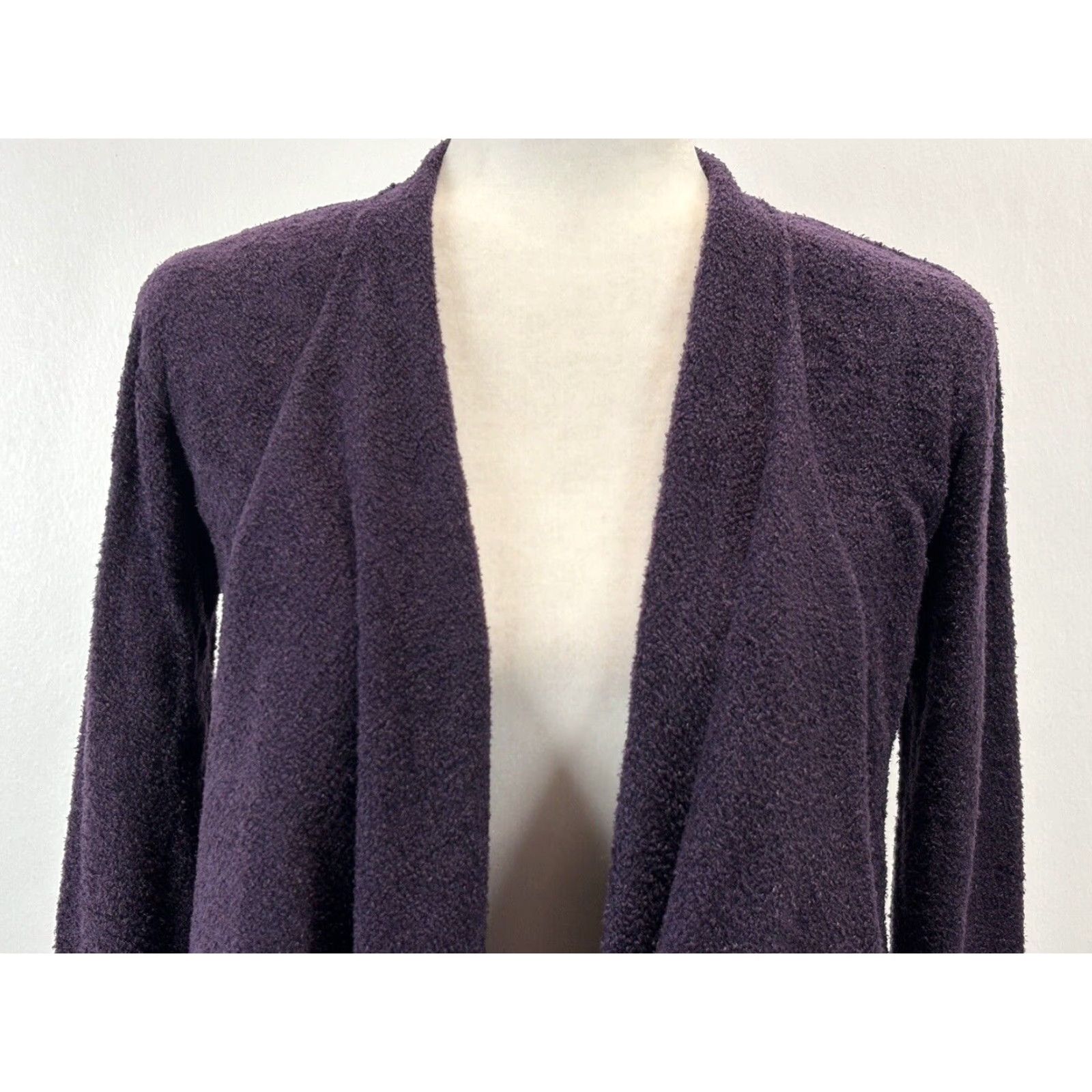 Vintage Barefoot Dreams Cárdigan Bamboo Chic Lite Calypso Wrap Long Deep Purple S/M Cardigan Women Draped Open Front Casual Long Sleeve Knit Style Size S / US 4 / IT 40 - 5 Thumbnail