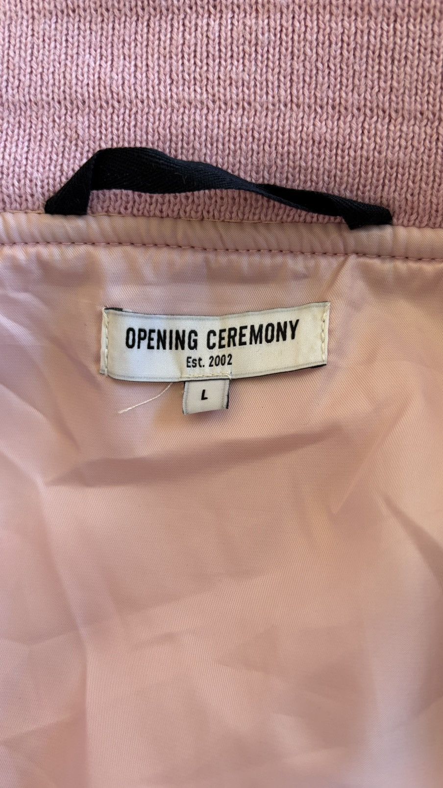 Opening Ceremony Opening Ceremony Pink Varsity Jacket Wool Leather Size L Size L / US 10 / IT 46 - 4 Thumbnail