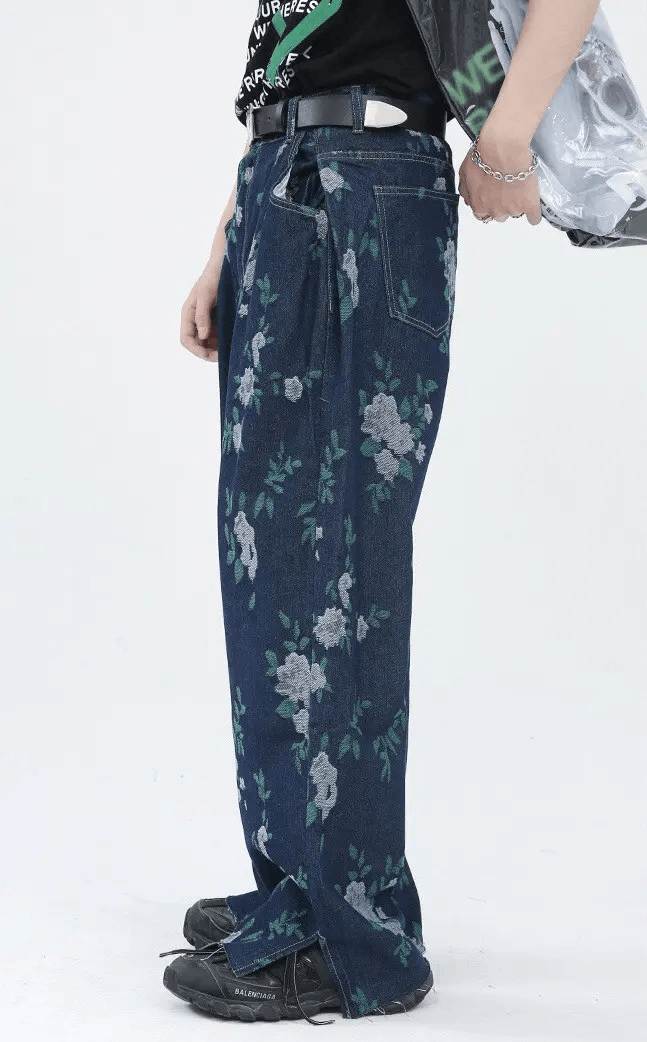 Japanese Brand × Vintage Blue floral fashion jeans pants Size US 32 / EU 48 - 3 Thumbnail
