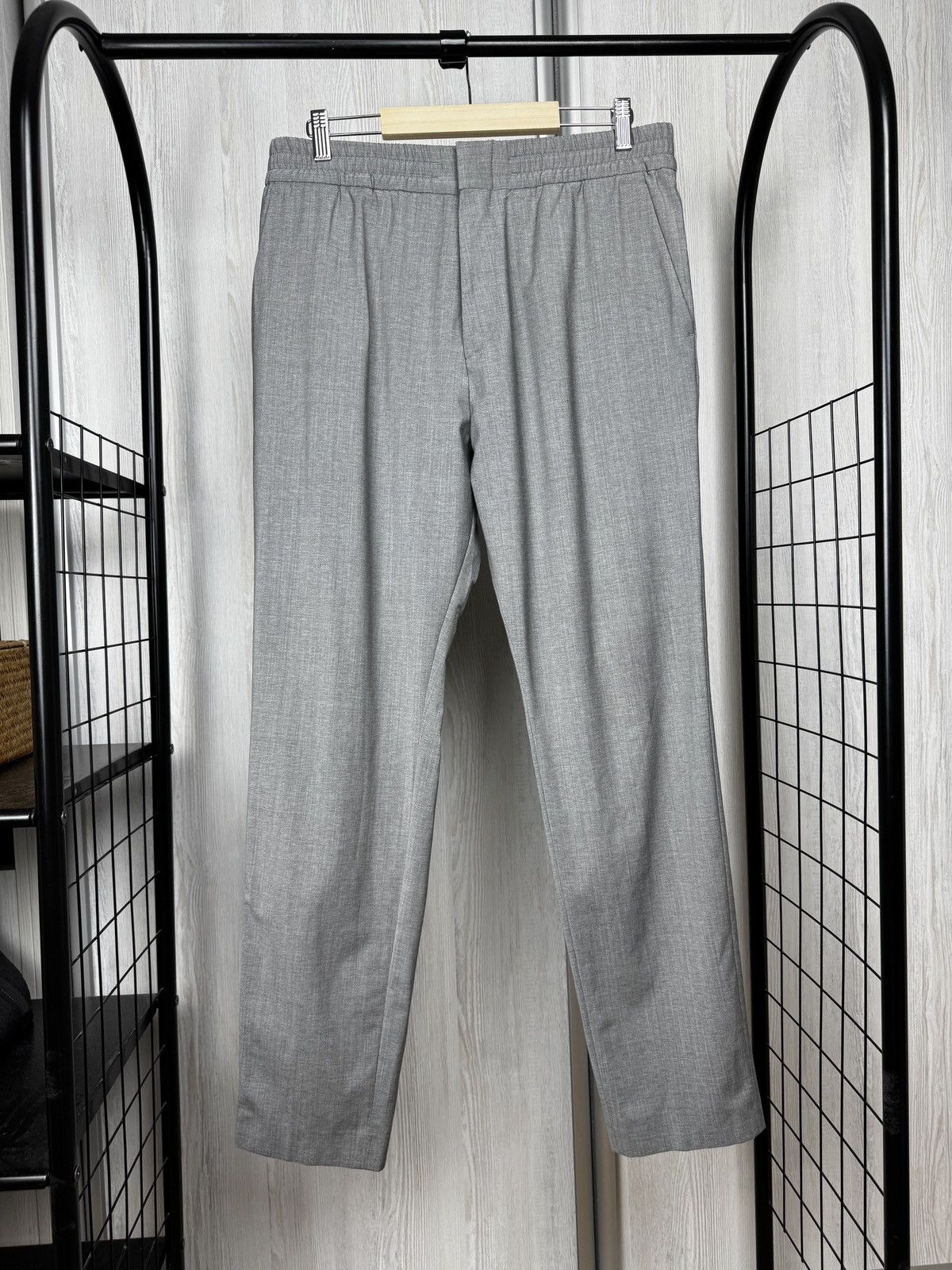 Hugo Boss HUGO BOSS PERFORMANCE Gray HOWARD Slim Fit Flat Front Pants Size US 34 / EU 50 - 1 Thumbnail
