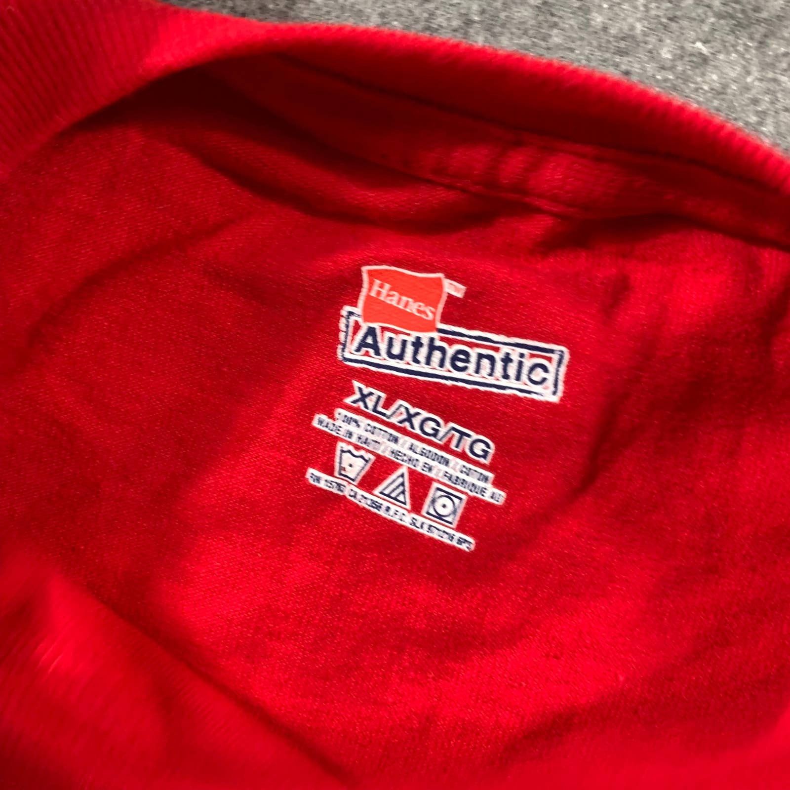 Hanes Hanes Shirt Adult Extra Large Man Power Red Size US XL / EU 56 / 4 - 3 Thumbnail