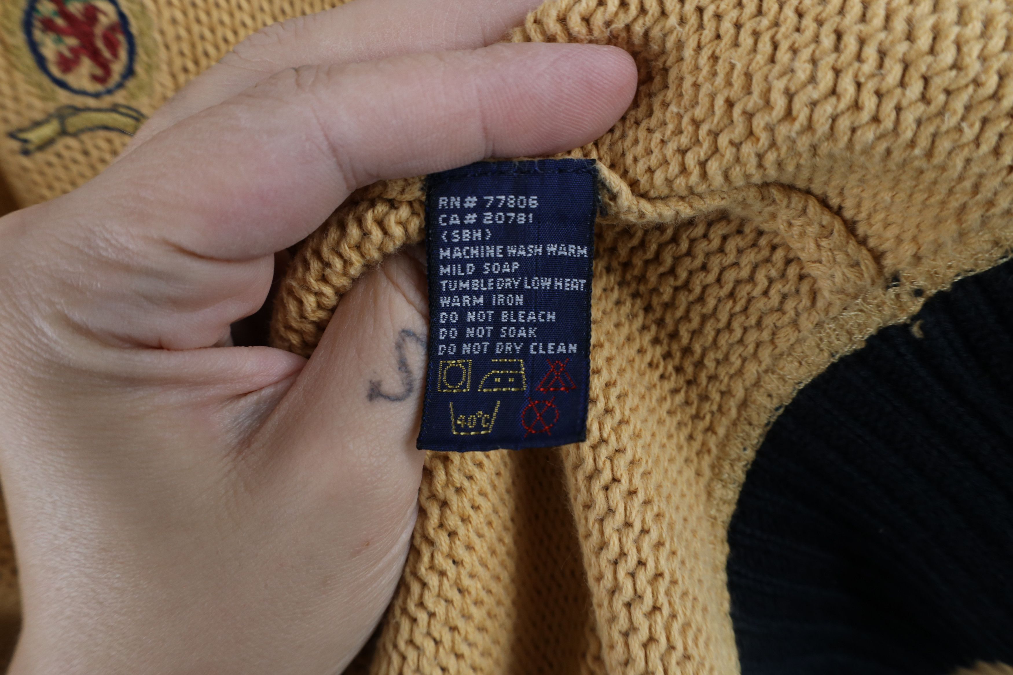 Tommy Hilfiger × Vintage Vintage 90s Tommy Hilfiger Cotton Knit Crewneck Sweater Gold Size US XL / EU 56 / 4 - 9 Thumbnail