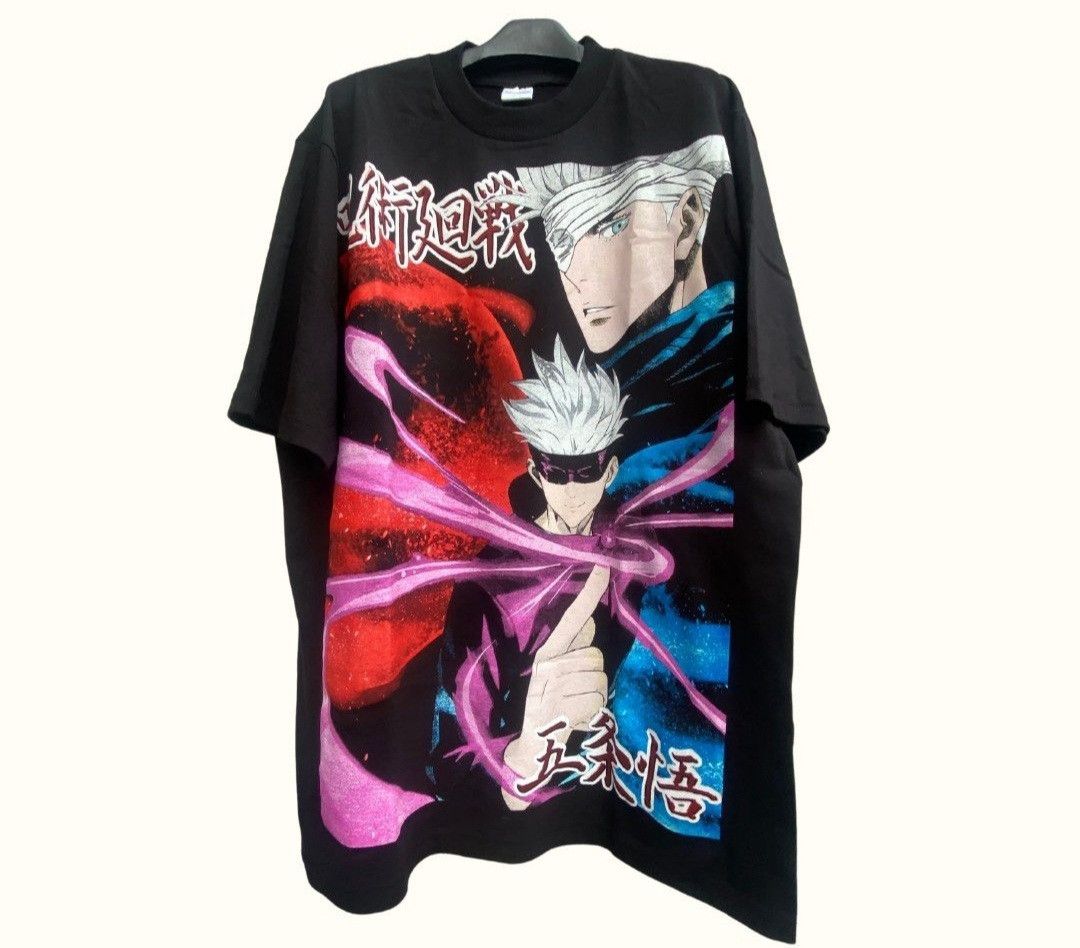 image of Anima x Vintage Super Anime Jujutsu Kaisen The Story Of Gojo Satoru in Black, Men's (Size XL)