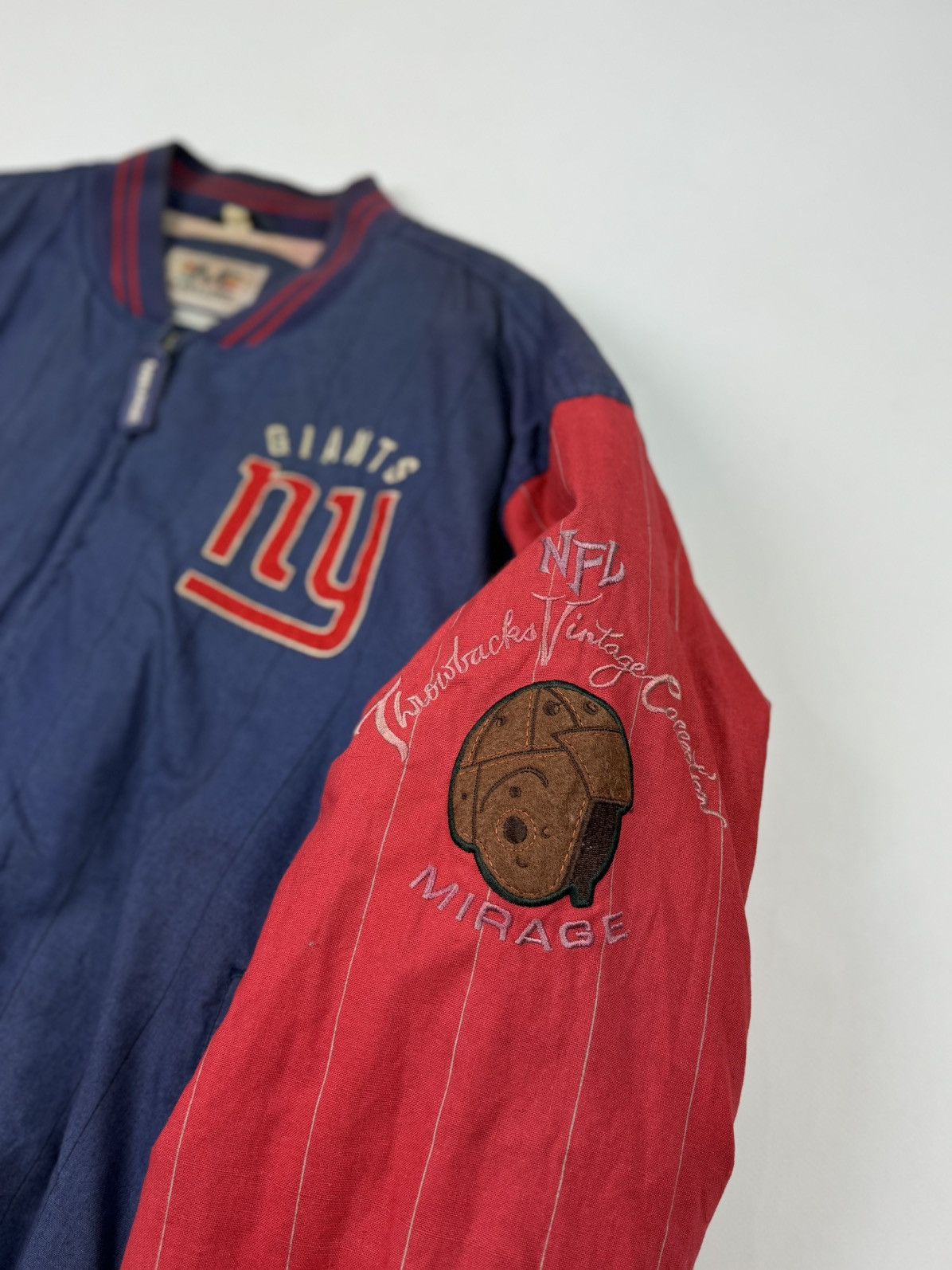 NFL 1990’s Vintage Faded NFL New York Giants Bomber Jacket Size US L / EU 52-54 / 3 - 10 Thumbnail