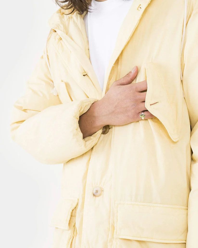 Marni o1s1v1r1oon0925 Garment Dyed Down Coat in Beige Size US S / EU 44-46 / 1 - 5 Thumbnail