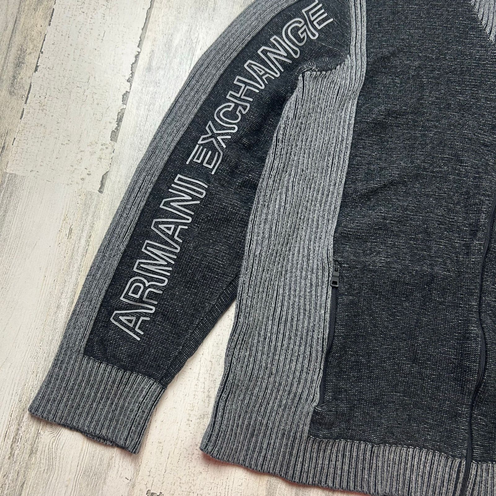 Armani Exchange Armani Exchange Full-Zip Sweater Gray Black Size Men's Large Size US L / EU 52-54 / 3 - 3 Thumbnail