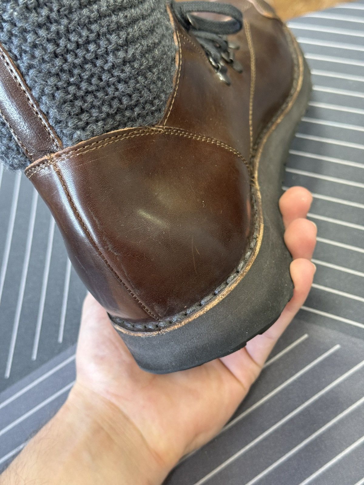 Desigual 🇮🇹 Luis Trenker Hand Made in Italy Leather Knit Hiking Boots Size US 12 / EU 45 - 18 Thumbnail