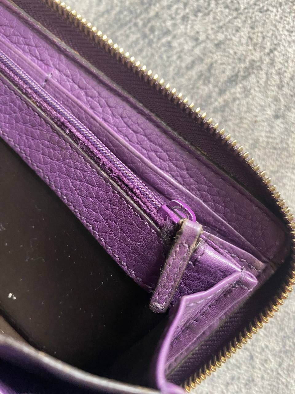 Gucci Gucci Soho GG Zip Around Leather Wallet Purple Size ONE SIZE - 20 Thumbnail