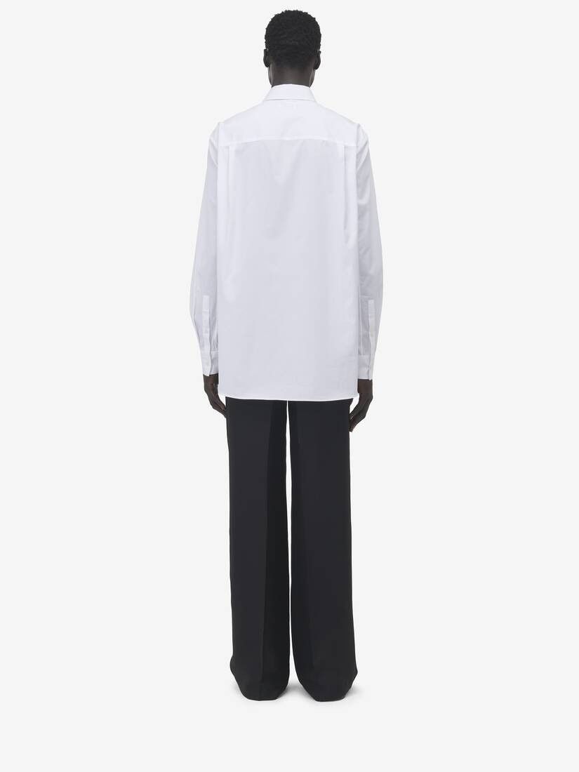 Alexander McQueen o1srvl11e0226 T-Bar Chain Shirt In White Size US M / EU 48-50 / 2 - 5 Thumbnail