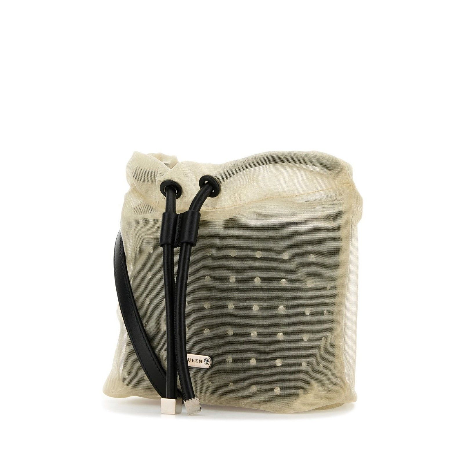 Alexander McQueen ALEXANDER MCQUEEN Small Nebula Two-Tone Black Leather Tulle Size ONE SIZE - 2 Thumbnail