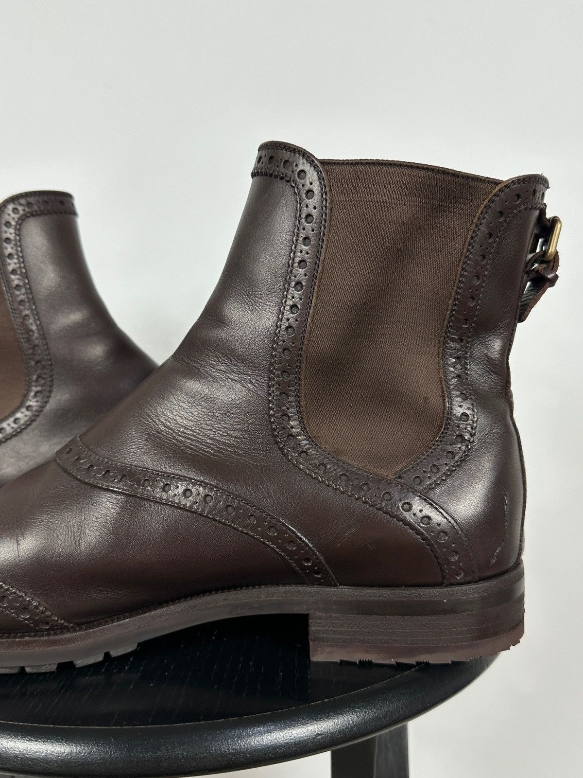 Louis Vuitton Louis Vuitton Brown Leather Chelsea Wingtip Brogue Boots Size US 12 / EU 45 - 17 Thumbnail