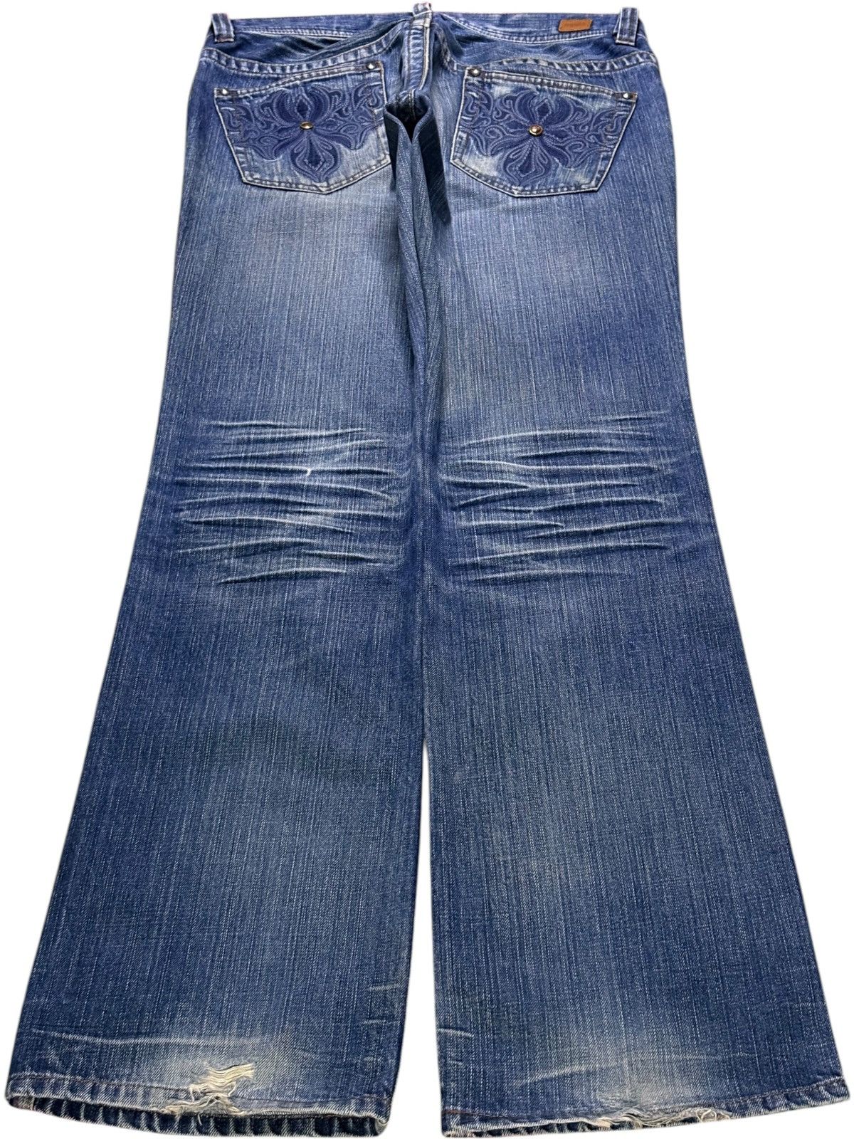 Japanese Brand Vintage Japanese Brand Mud Wash Studded Bootcut Jeans Size US 32 / EU 48 - 2 Thumbnail