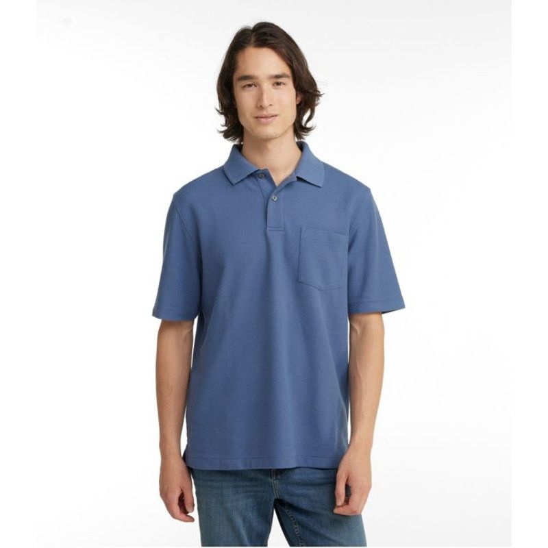 L.L. Bean NWT Men's Premium Double L Polo in Atlantic Blue size Large Size US L / EU 52-54 / 3 - 1 Thumbnail