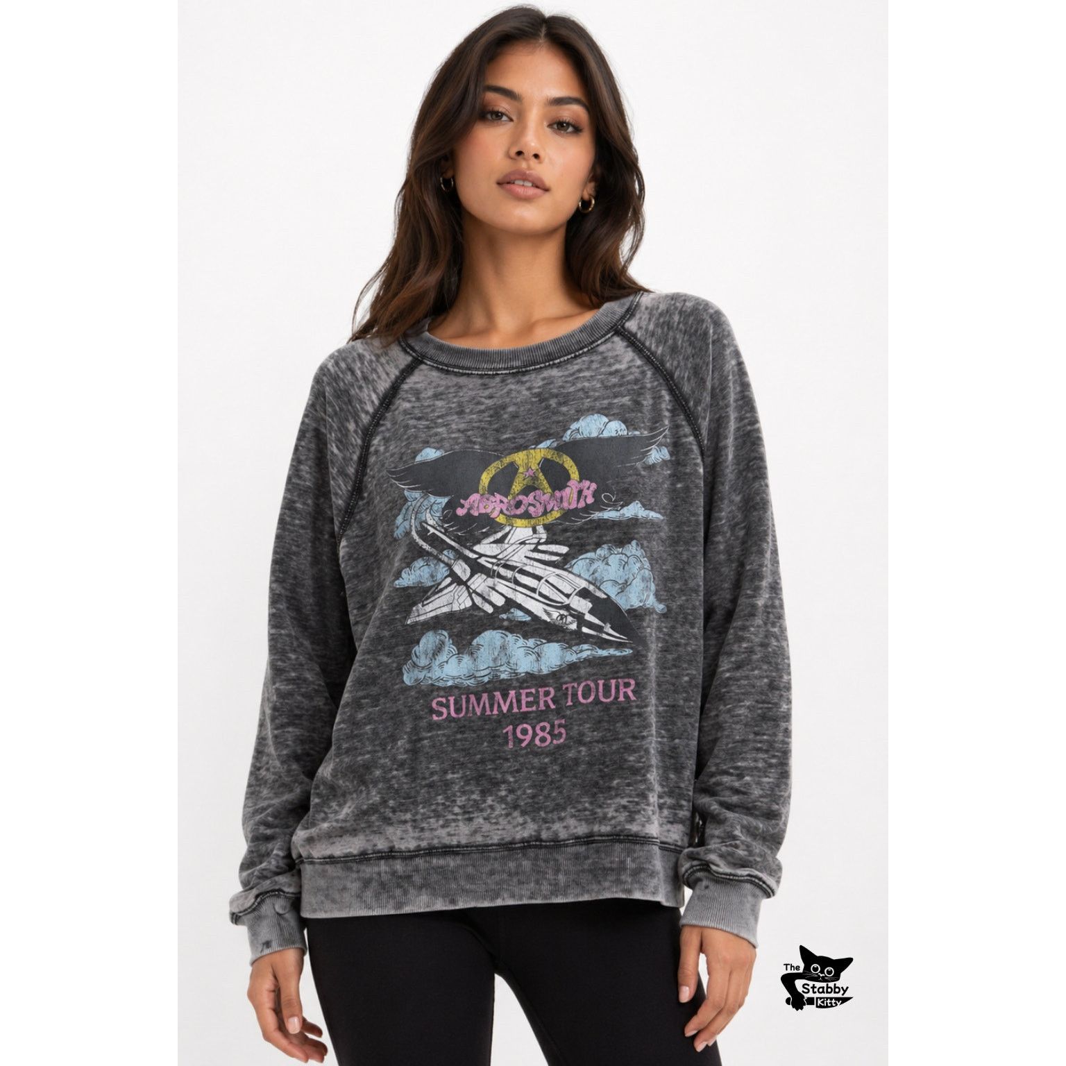 Other Recycled Karma Aerosmith Tour 85 Oversize Long Sleeve Tee Size S / US 4 / IT 40 - 7 Thumbnail