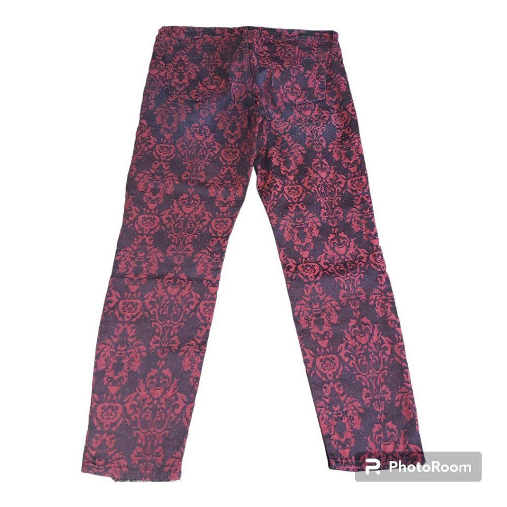 Designer CT685 Kut from the Kloth Ladies Red & black Floral Jean 12 Size 34" / US 12 / IT 48 - 4 Thumbnail