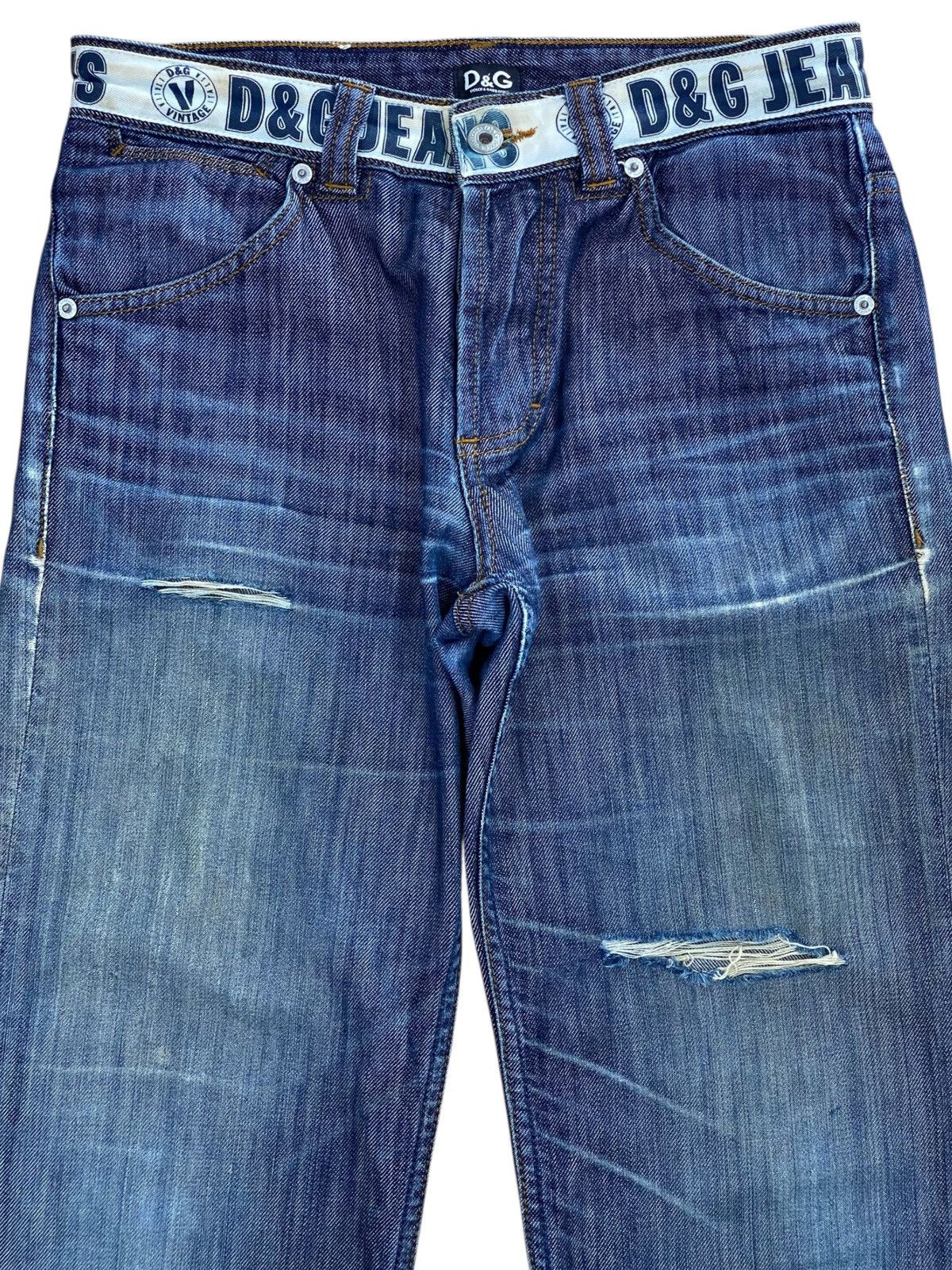 Dolce & Gabbana Vintage Dolce & Gabbana Whisker Ripped Denim Size US 30 / EU 46 - 2 Thumbnail
