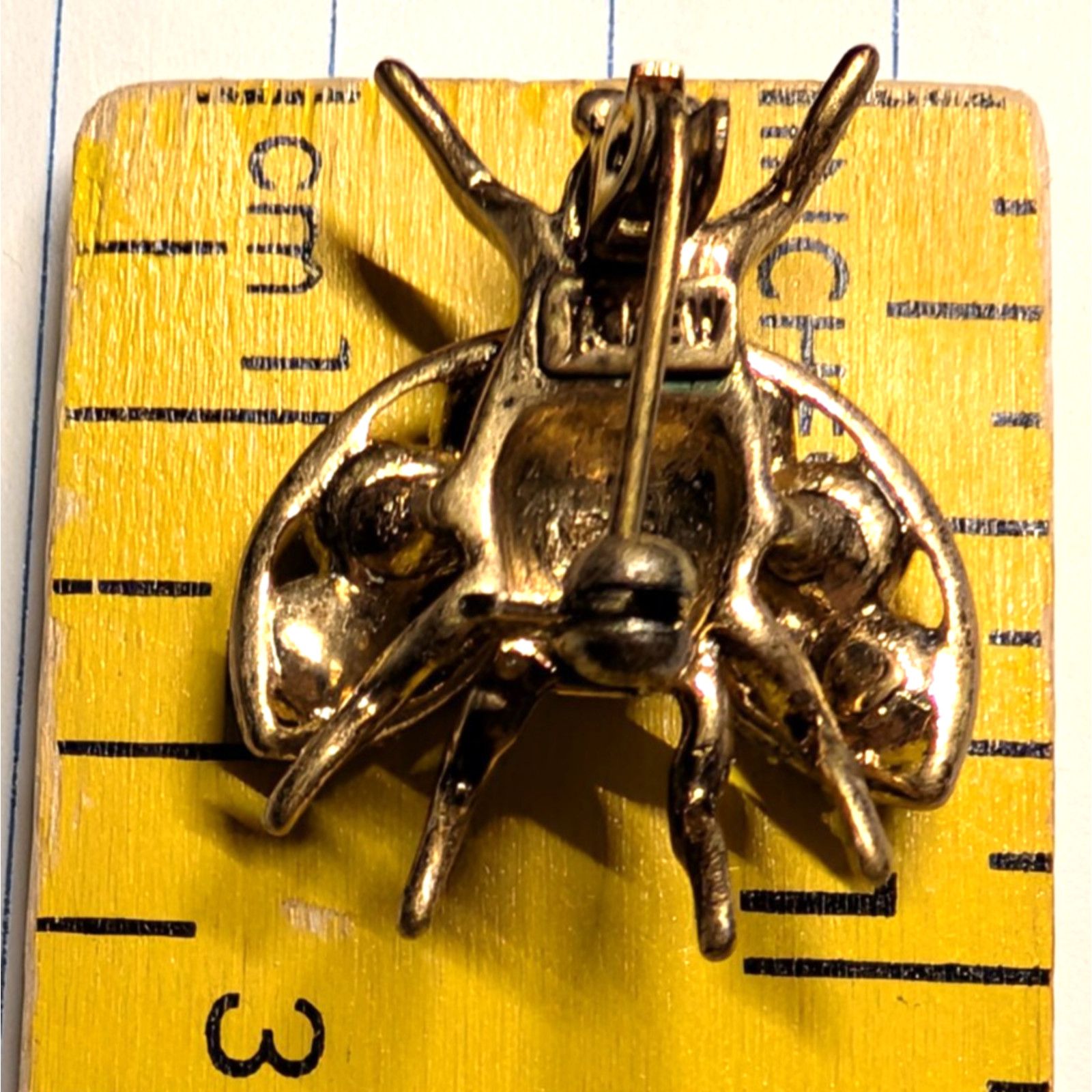 J.Crew J Crew Bug Fly Beetle Insect Pin Gold Tone Black Rhinestones Size ONE SIZE - 3 Thumbnail