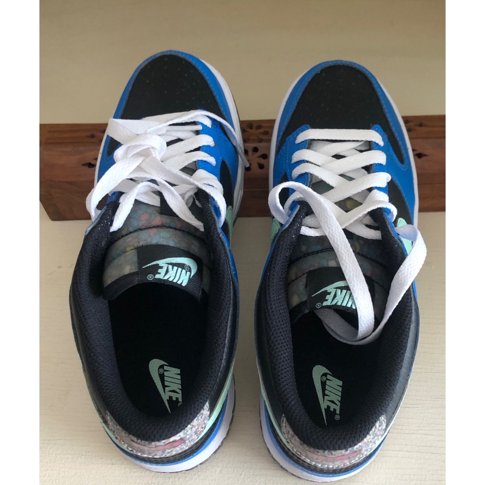 Nike NIB NIKE Dunk Low SE GS E Black Mint Foam Blue Size 6Y (7.5/ Size US 6 / EU 39 - 7 Thumbnail