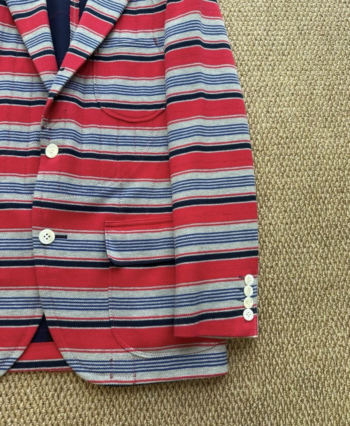 Comme des Garcons Comme des Garçons Stripe Collarless Blazer K23 Size US XS / EU 42 / 0 - 2 Thumbnail