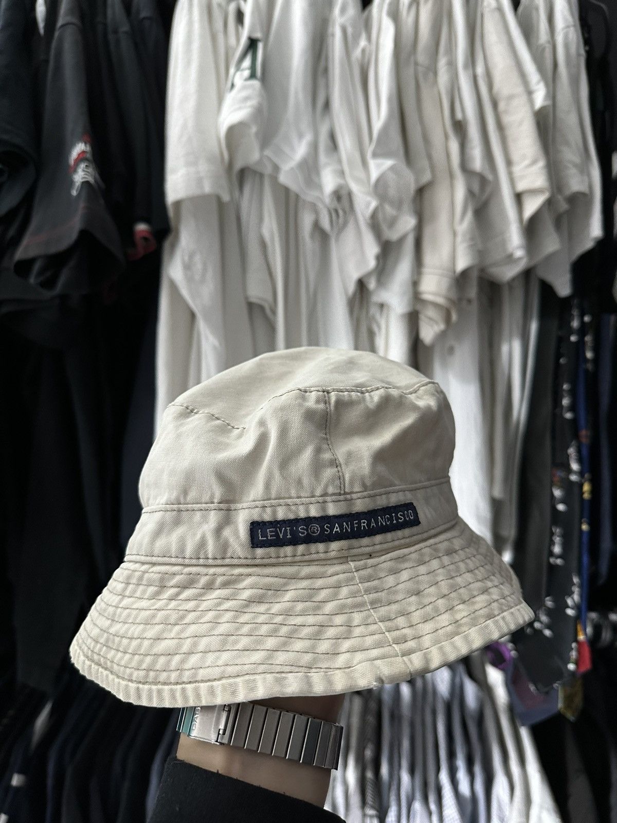Levi's × Levi's Vintage Clothing × Vintage 🚨Vintage Levis MADE IN USA RARE 90s Bucket Hat Denim Size ONE SIZE - 3 Thumbnail