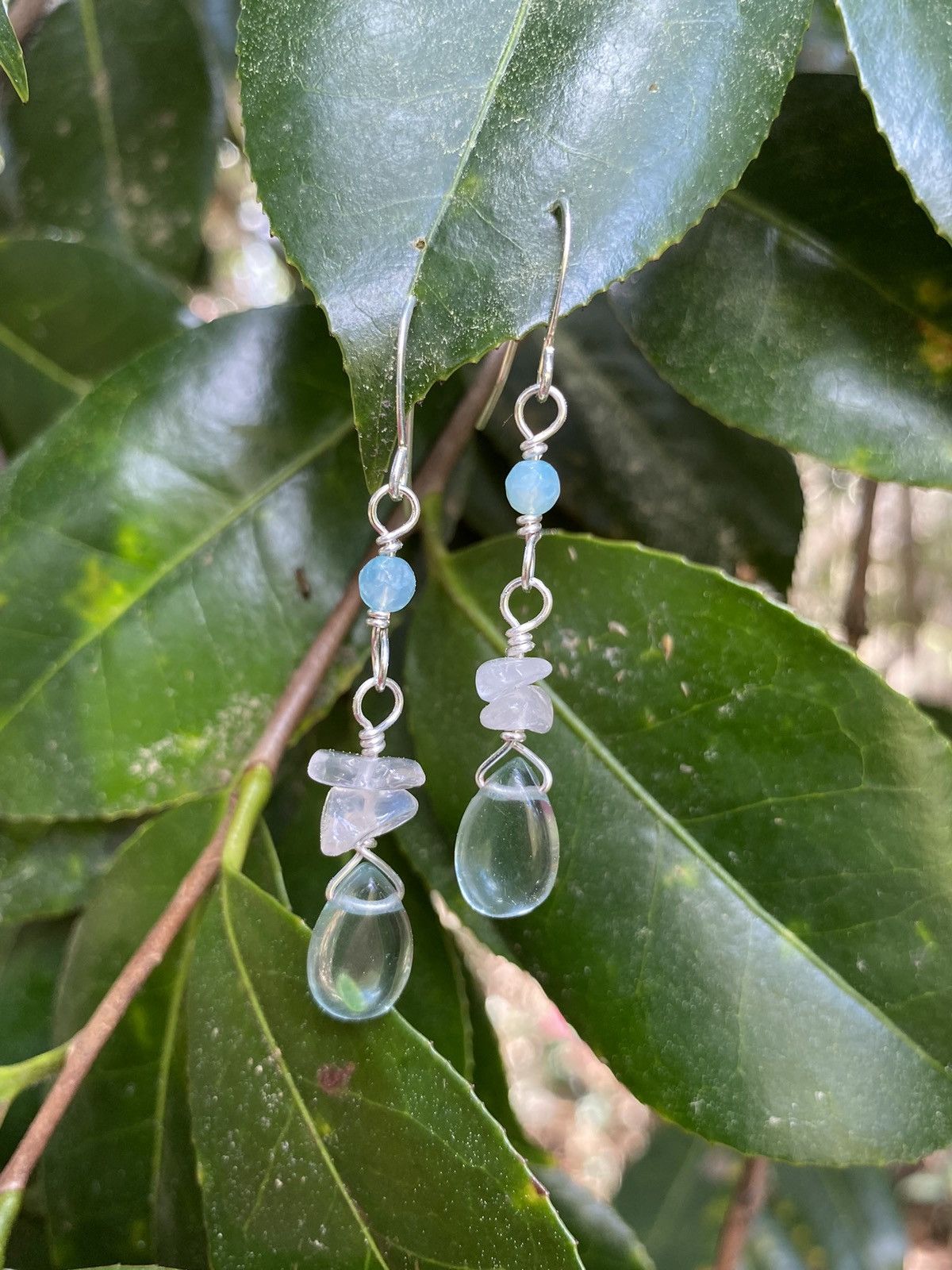 Handmade Aquamarine Drop Earrings Size ONE SIZE - 6 Thumbnail