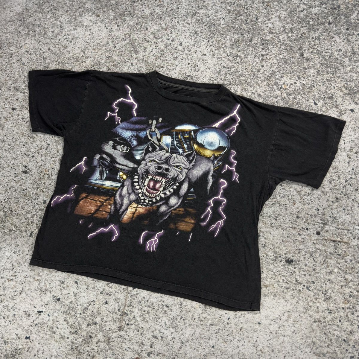 Vintage 90s American USA Thunder Faded Pitbull Tee ERD Grunge Boxy Size US XXL / EU 58 / 5 - 6 Thumbnail