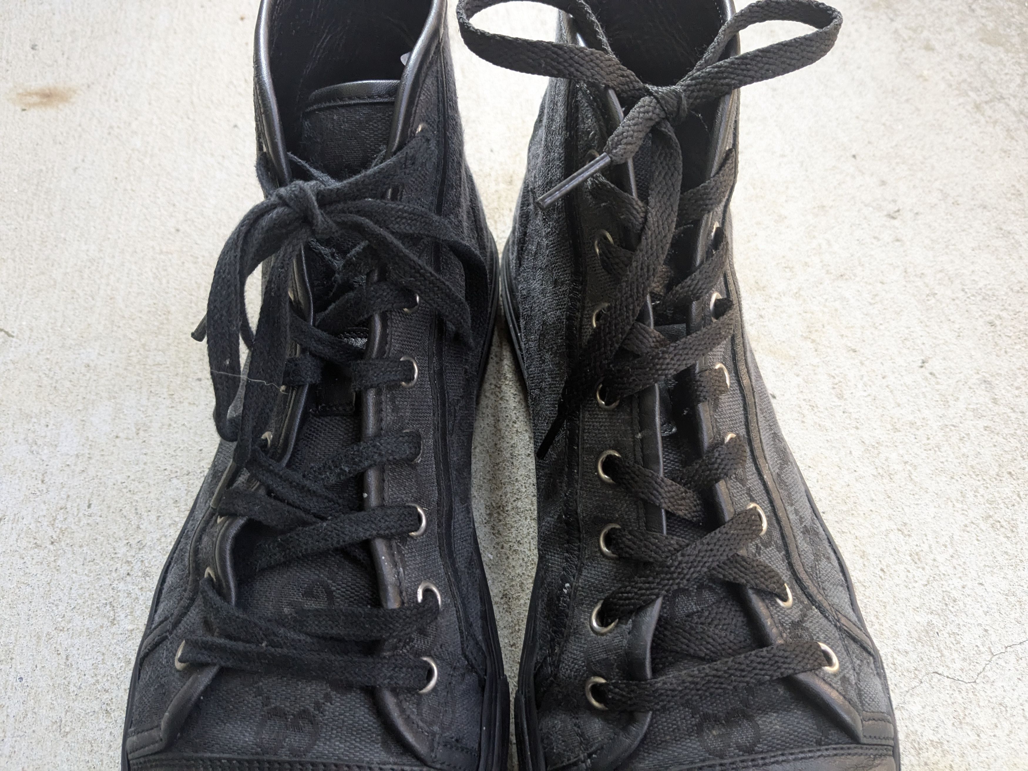 Gucci Gucci Guccissima Sneakers 10.5 Black Monogram Leather Size US 10.5 / EU 43-44 - 4 Thumbnail