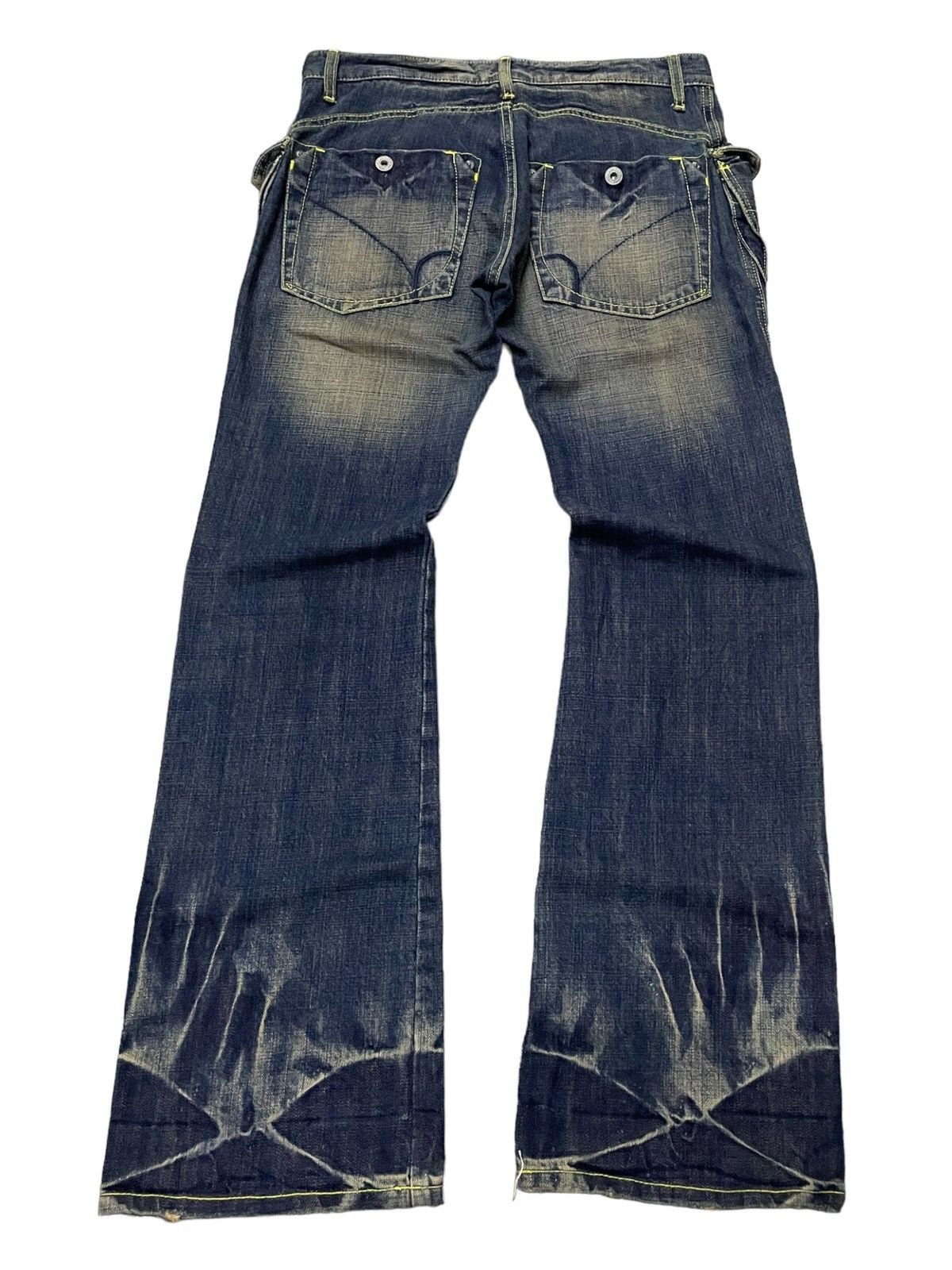 Hysteric Glamour × Japanese Brand × Shellac Back Number Japan Muddy Wash Flared Large Pocket Bush Jeans Size US 31 - 2 Thumbnail