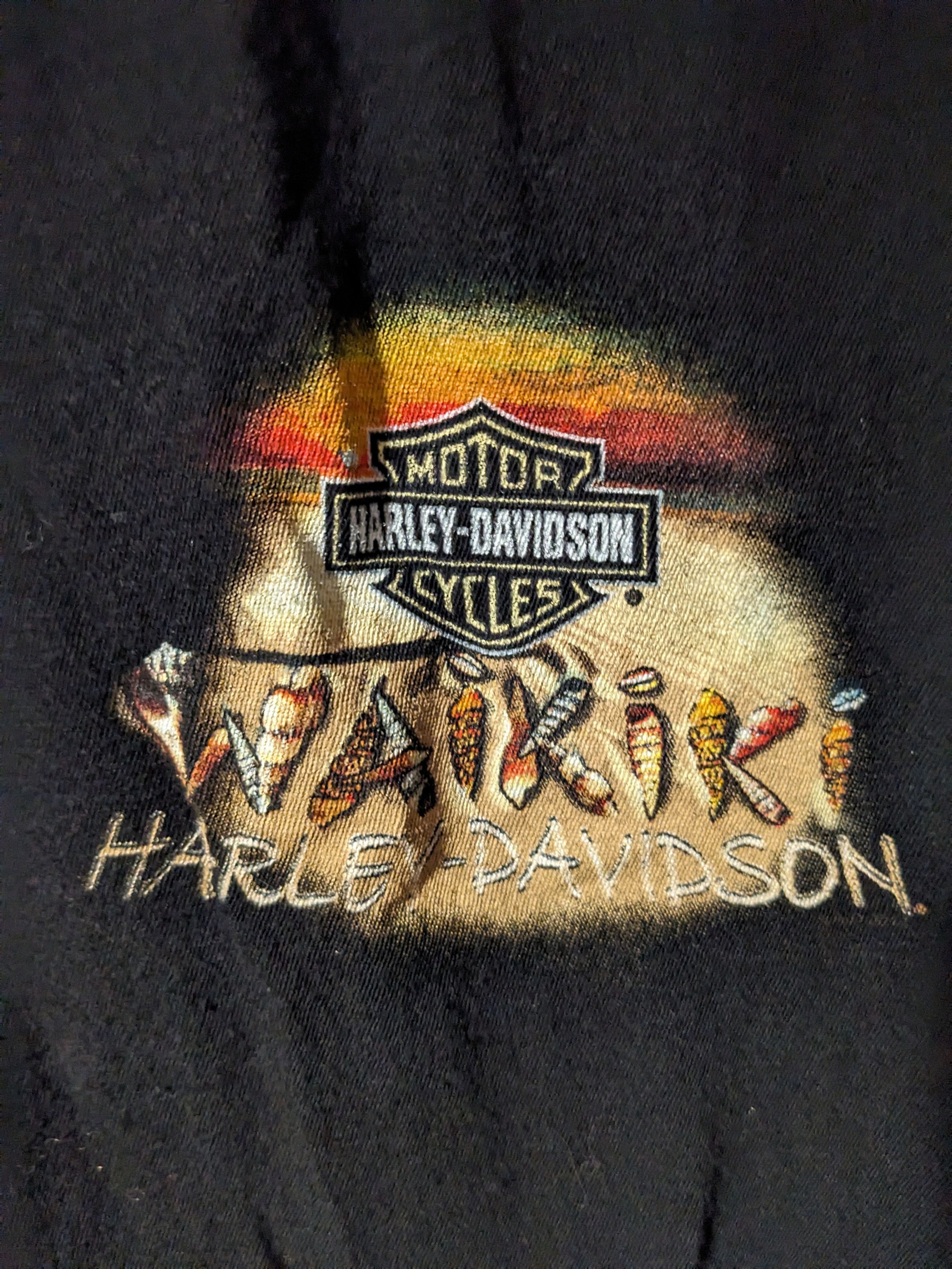 Harley Davidson × Vintage Vintage 2010's Harley Davidson Waikiki Hawaii Surf T-Shirt Size L / US 10 / IT 46 - 4 Thumbnail