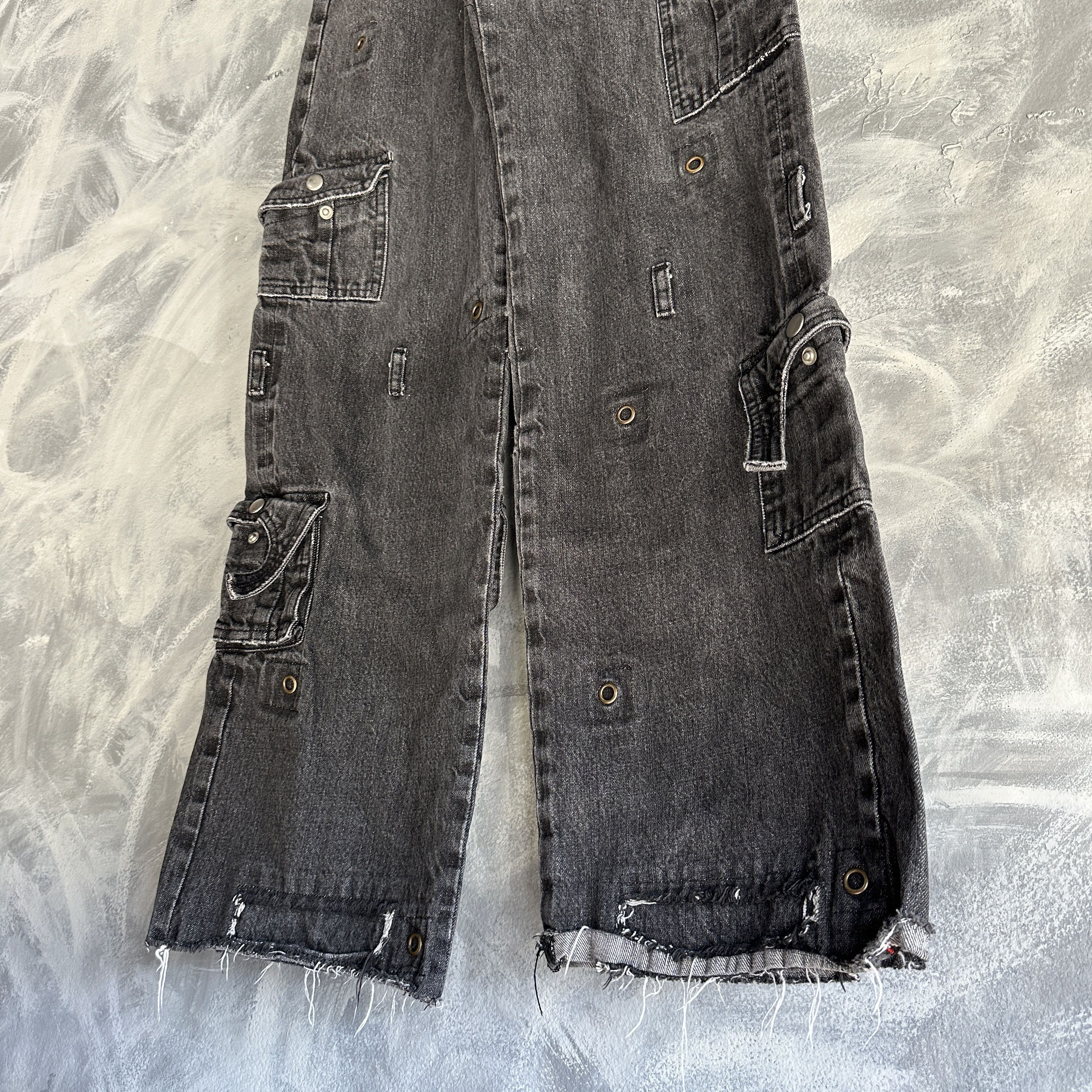 Other Faitparlui Les Demons Portent Cargo Denim Jean Womens 30x32 Size 30" / US 8 / IT 44 - 3 Thumbnail