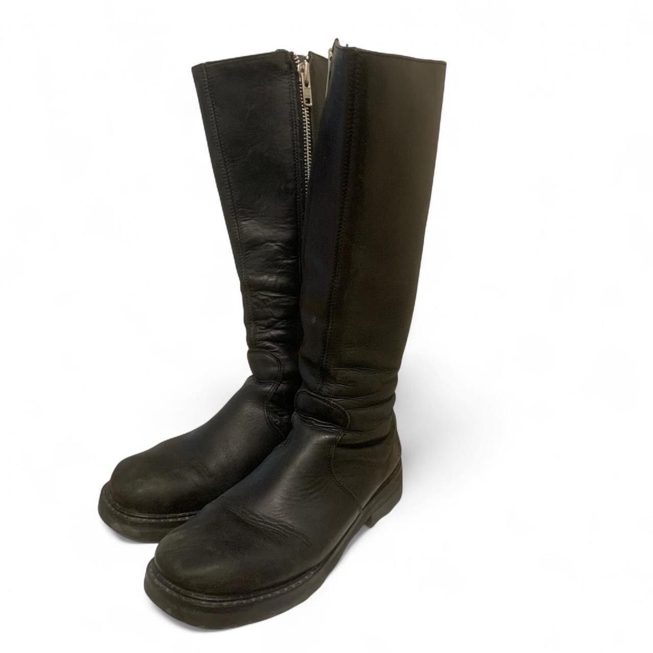 John Fluevog Cece Black Tall Leather Boots Size US 6.5 / IT 36.5 - 2 Thumbnail