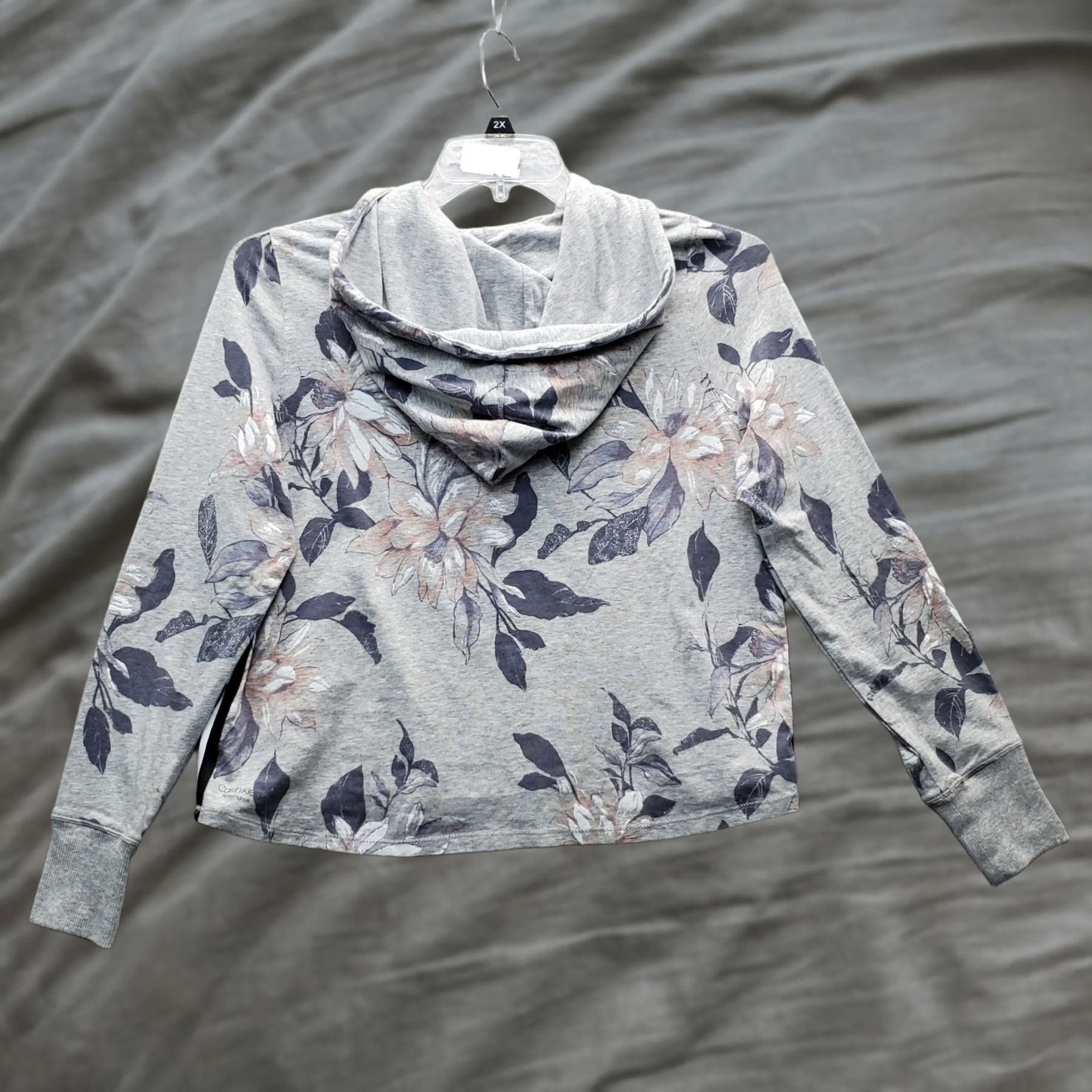Calvin Klein Calvin Klein Womens Hoodie XS Multicolor Floral Cropped Stretch Pullover - Performance Outdoor Shirt Pullover, Casual Fit Size XS / US 0-2 / IT 36-38 - 1 Thumbnail